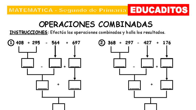 Operaciones Combinadas: Ejercicios para 2° Grado de Primaria - Studocu