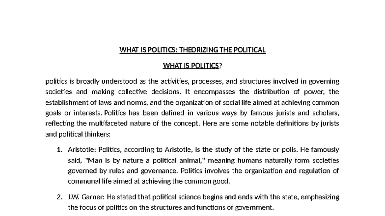 POL 101: Understanding Politics and Political Theory Overview - Studocu