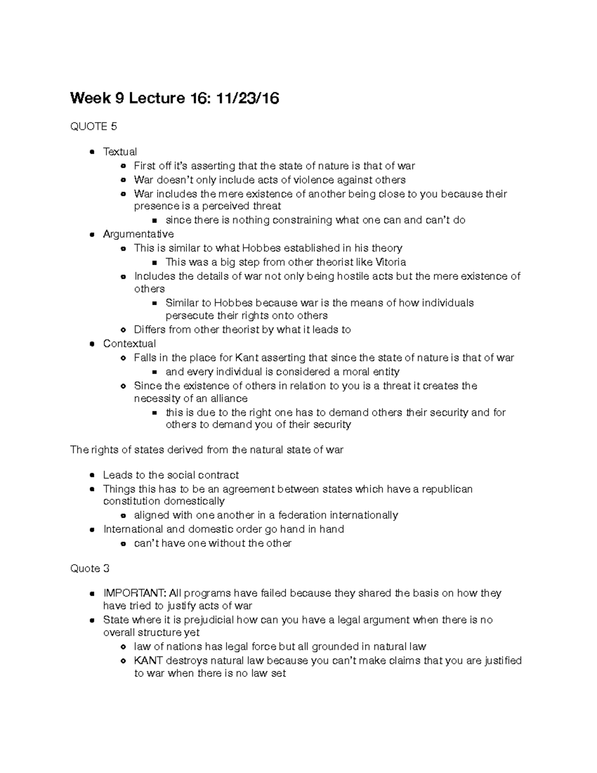 Pol Sci 118 - Week 9 Lecture 16 - Key Concepts & Notes - Studocu