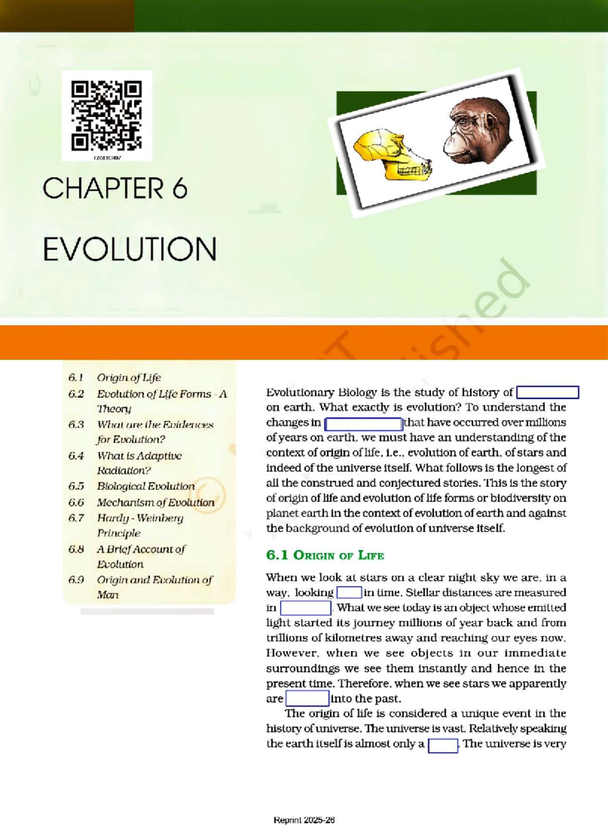 12083CHO7 CHAPTER 6 EVOLUTION: Origin, Mechanisms, and Evidence - Studocu