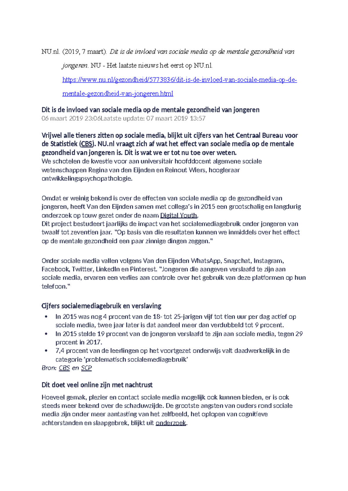 NU.nl: De Impact van Sociale Media op de Mentale Gezondheid van ...
