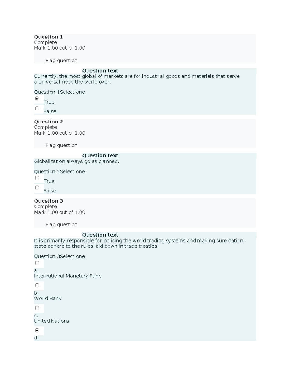 IBT Prelim Quiz 1: Globalization and International Trade Concepts - Studocu