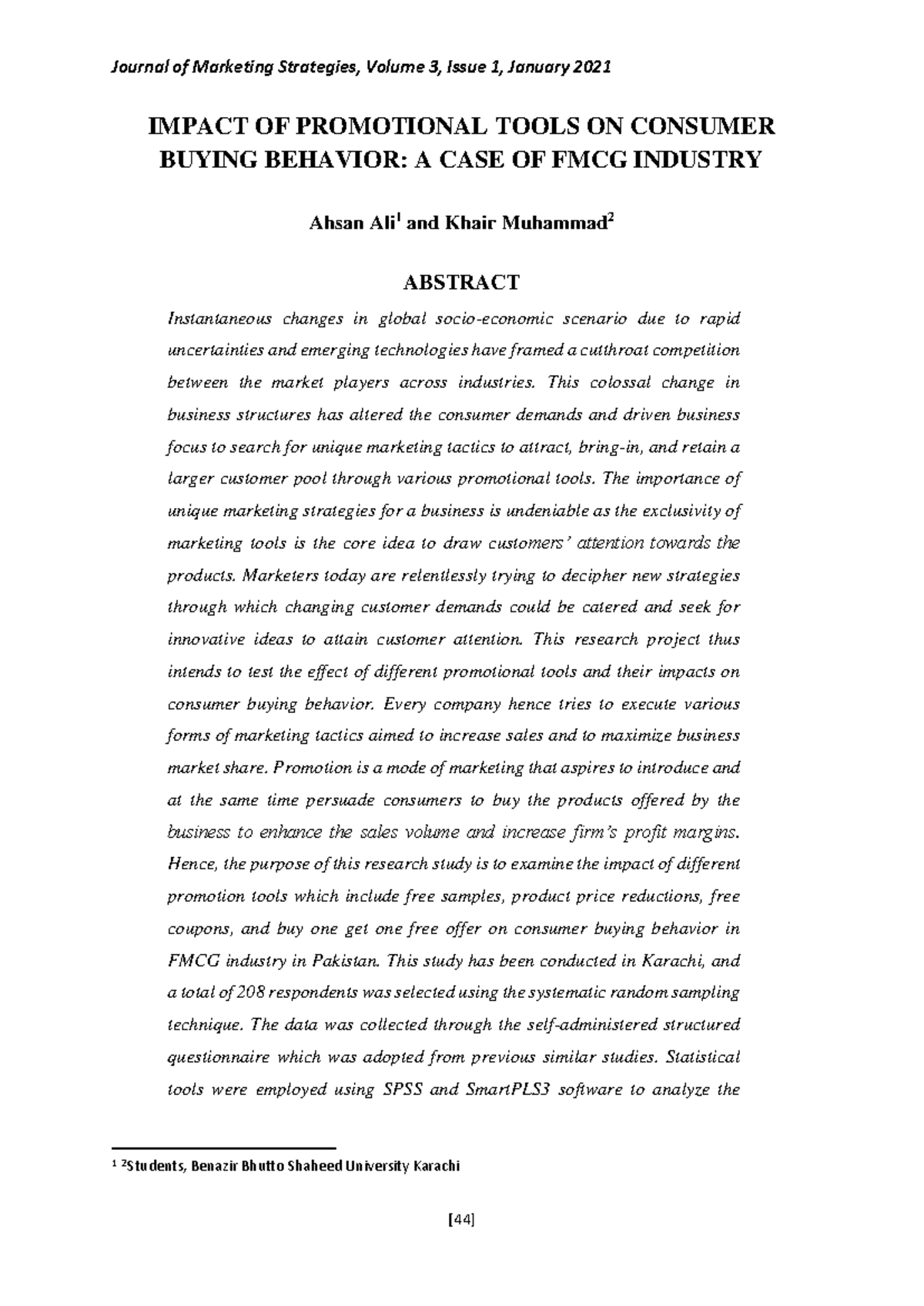 The Impact of Promotional Tools on Consumer Buying Behavior in FMCG ...