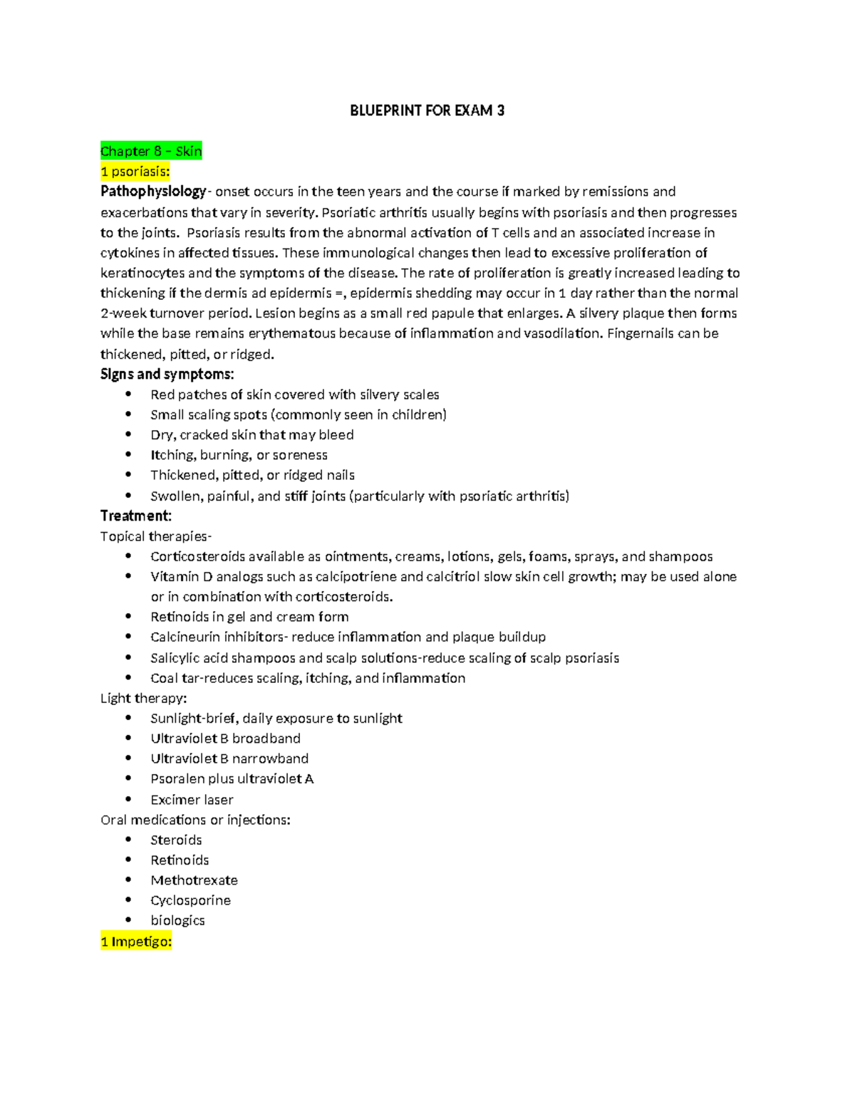 Patho Exam 3 Study Guide: Key Concepts & Treatments - Studocu