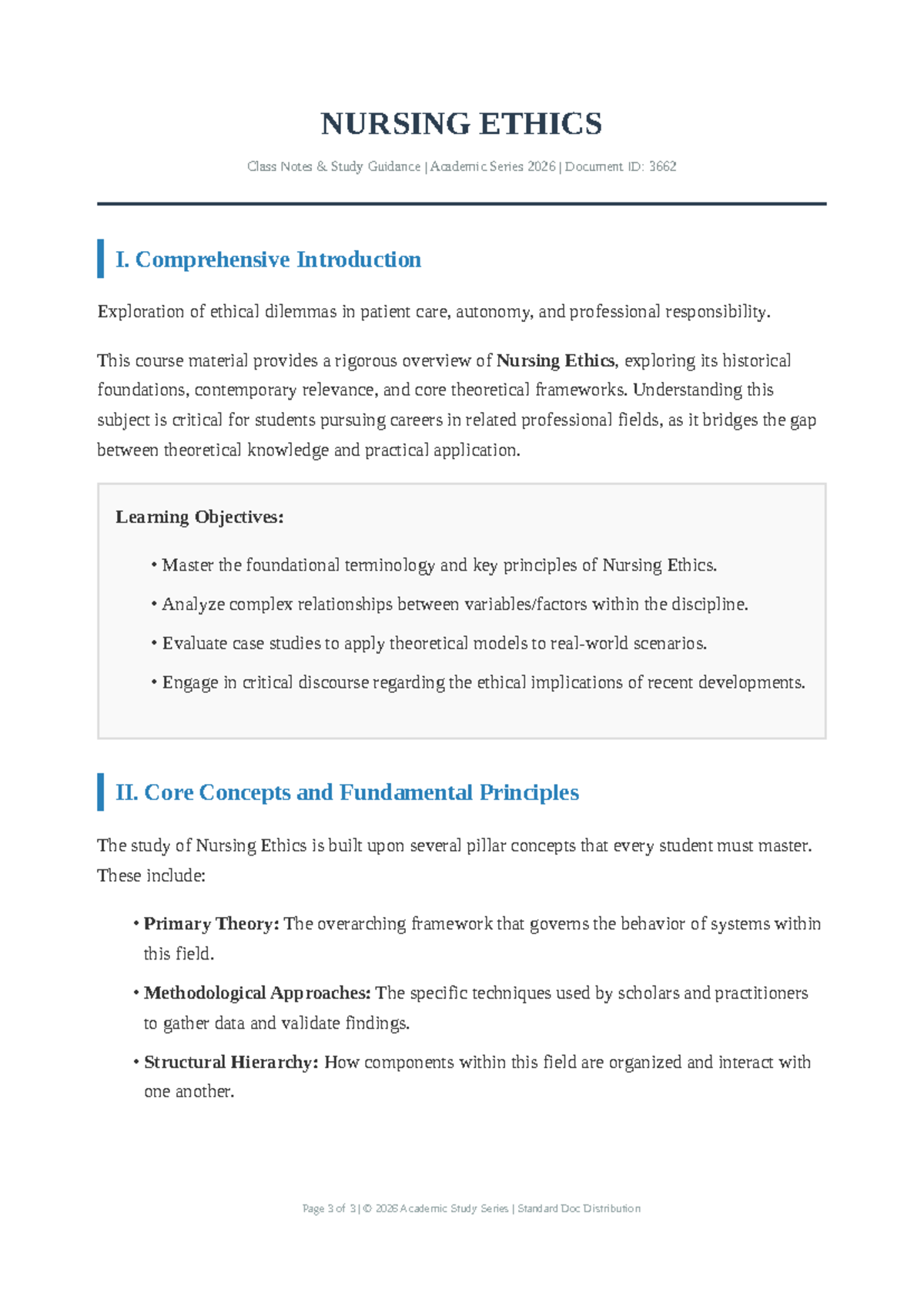 NURS 2026: Comprehensive Nursing Ethics Class Notes & Study Guide - Studocu