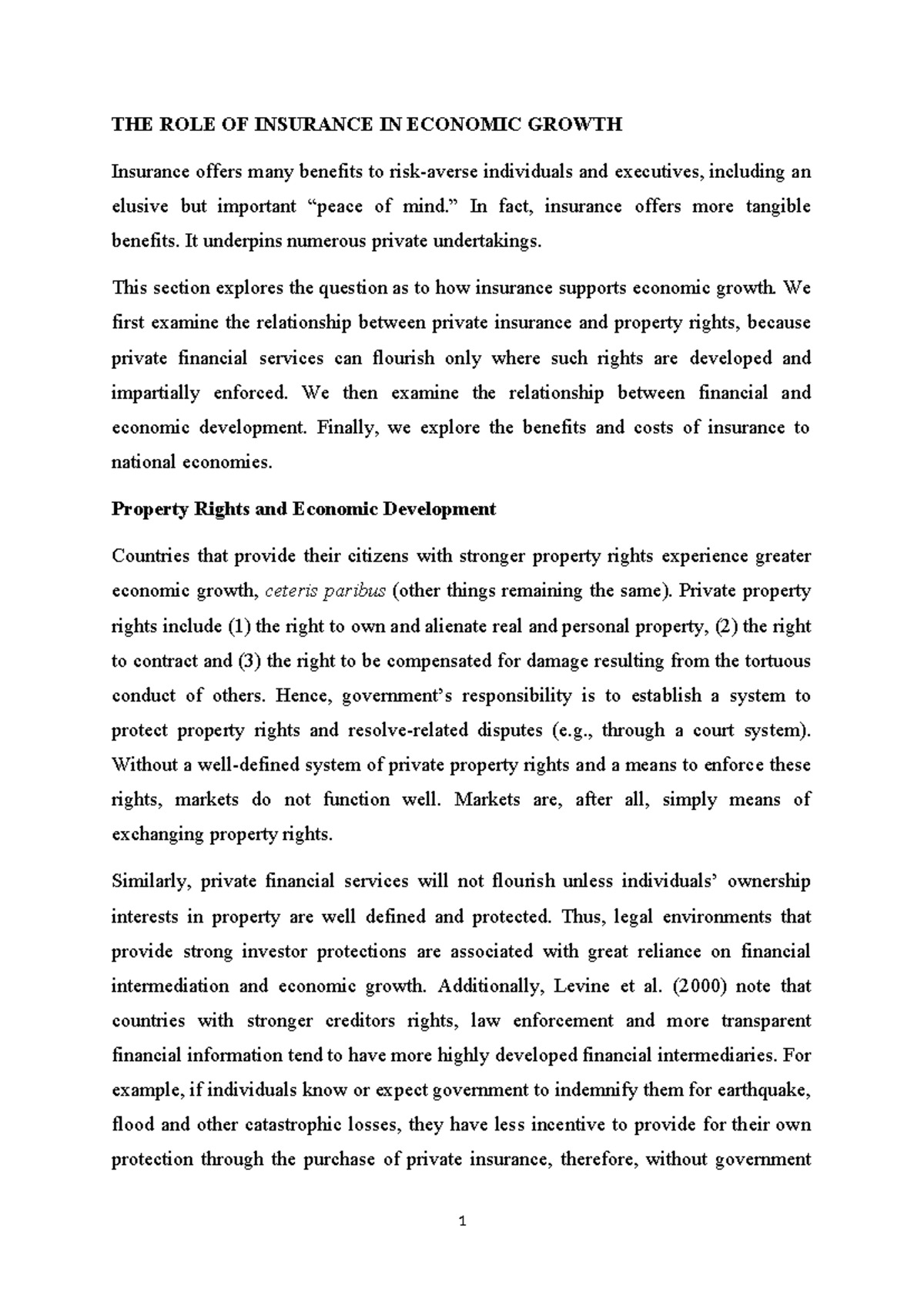 Insurance RISK MGT Notes 17 - THE ROLE OF INSURANCE IN ECONOMIC GROWTH ...