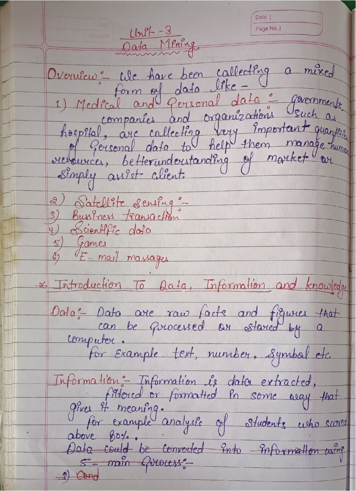 Data mining unit 3 - Date I Unit Page No. Data Mining We have been ...