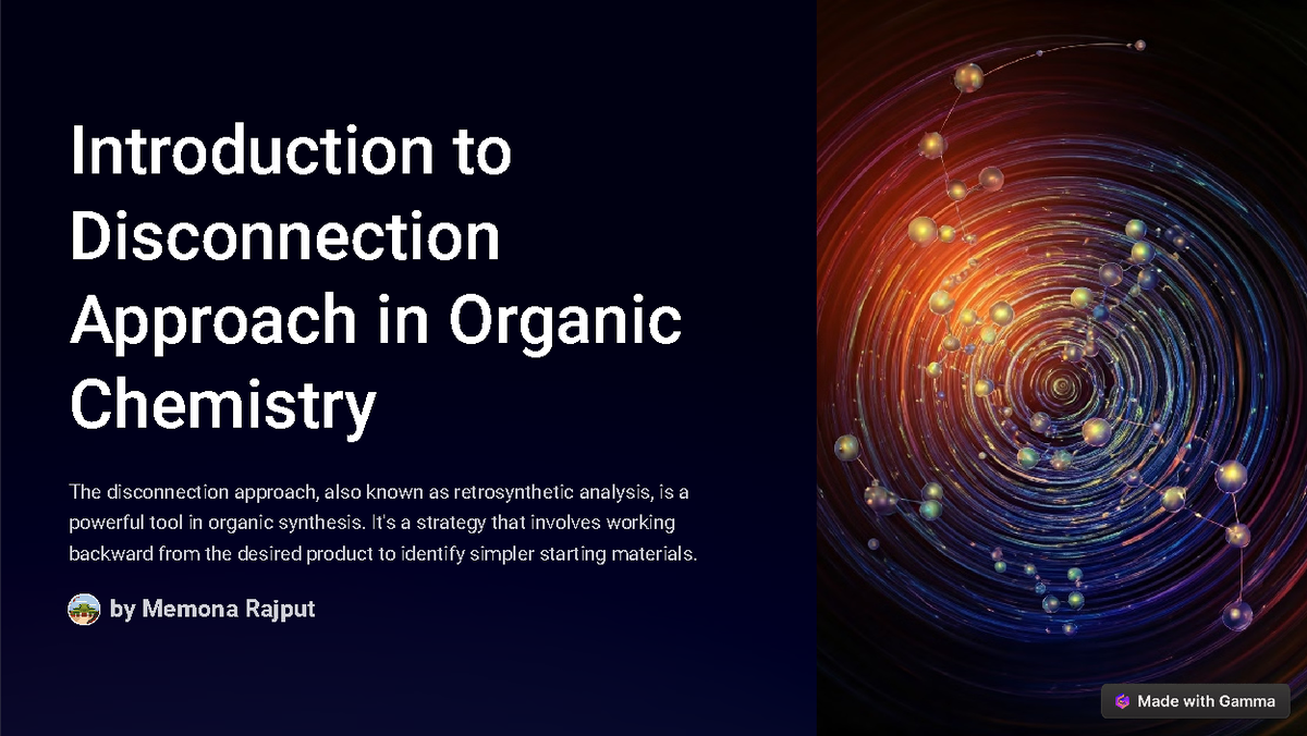 Disconnection Approach in Organic Chemistry: An Overview and Principles ...