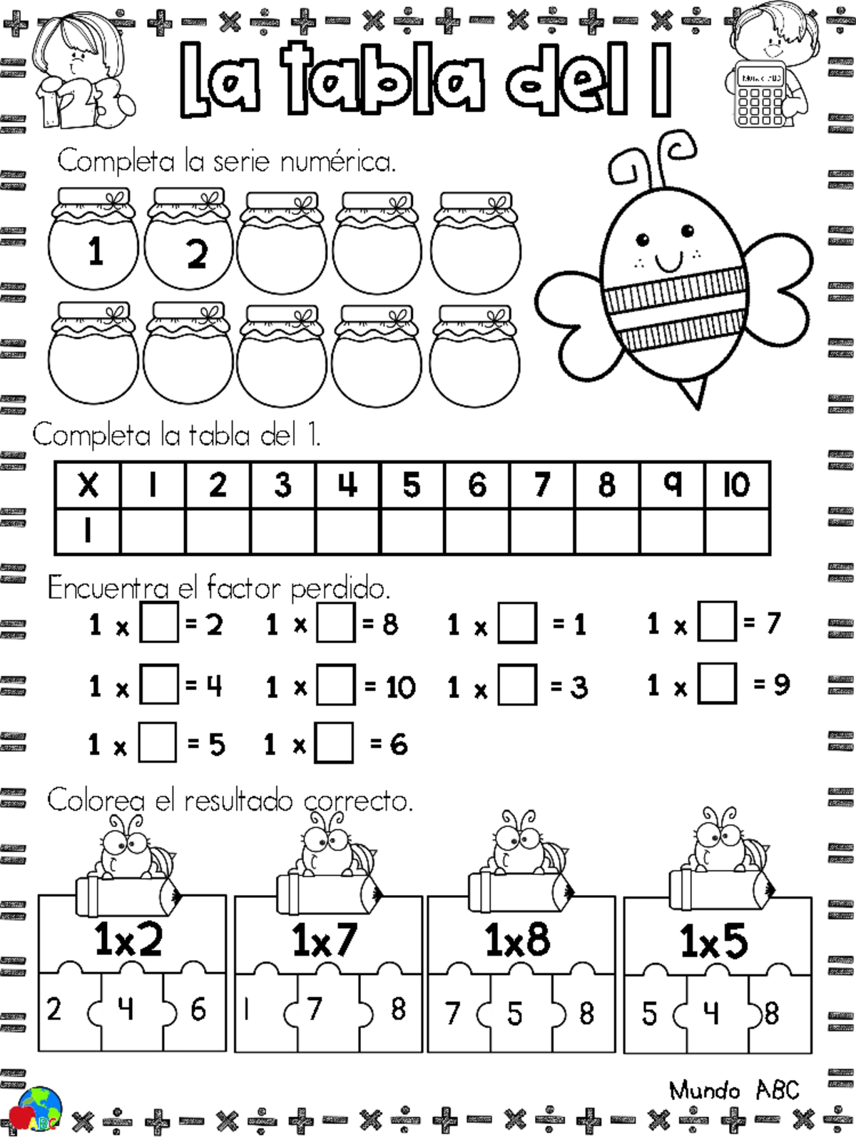 Actividades de Tablas de Multiplicar - Mundo ABC - Studocu