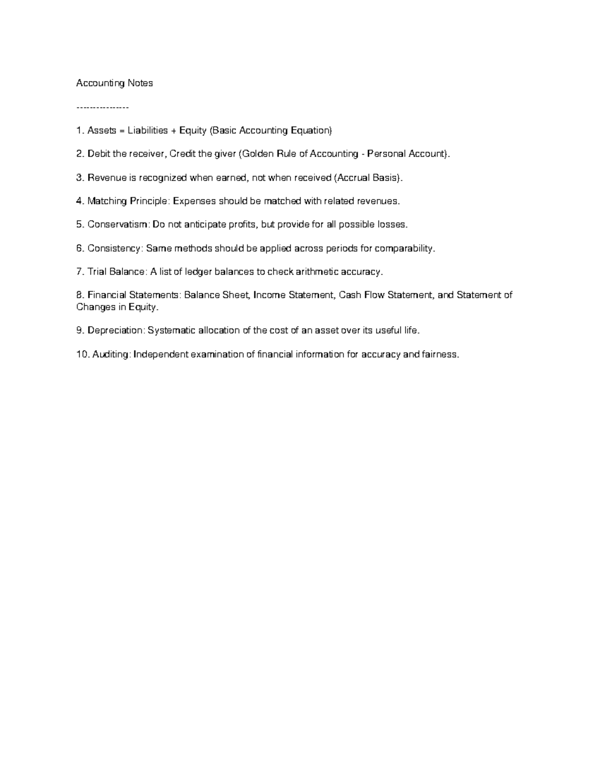 ACC 101: Accounting Notes on Assets, Liabilities, and Equity - Studocu