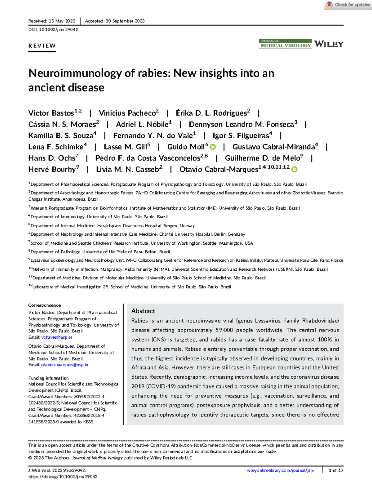 Neuroimmunology of Rabies: Insights into an Ancient Disease (J Med ...