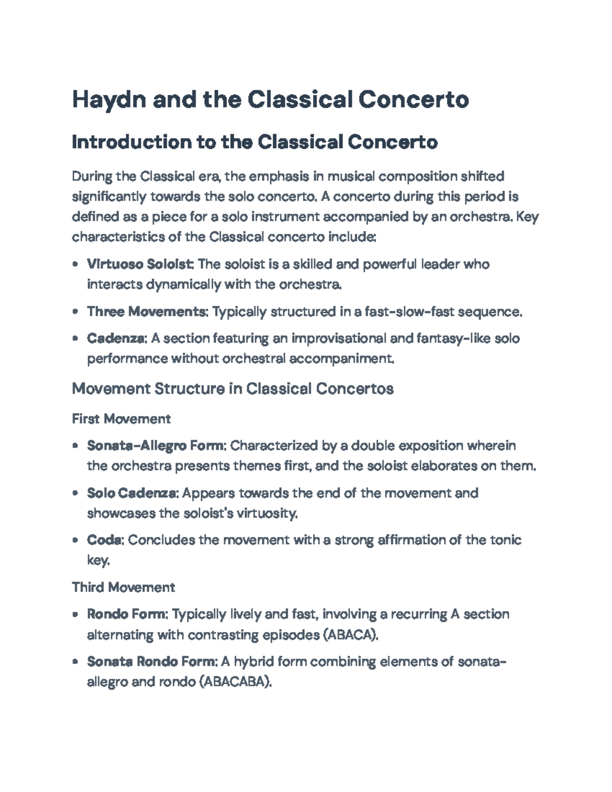 Haydn's Trumpet Concerto in E-flat Major: Analysis and Context - Haydn