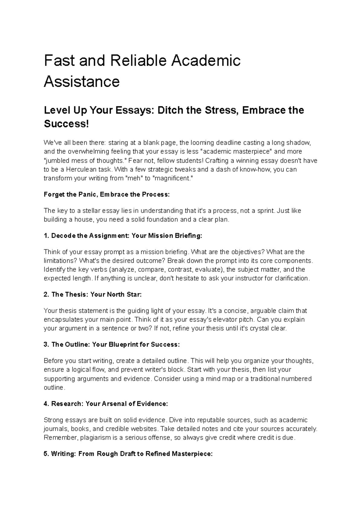 Fast and Reliable Academic Assistance - Fast and Reliable Academic ...