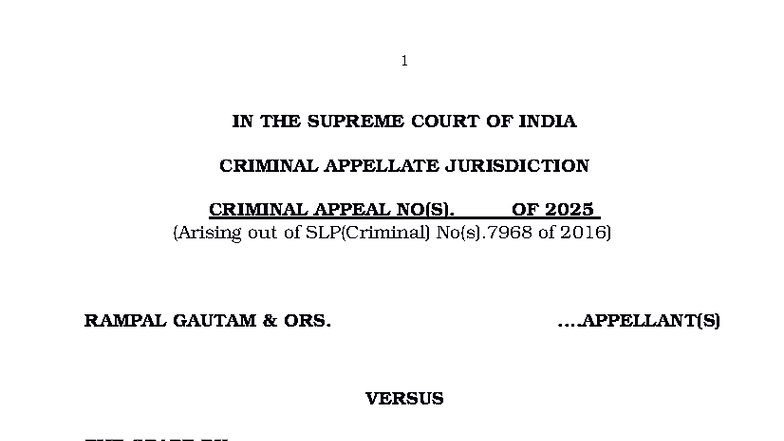 Criminal Appeal SLP(Crl.) No. 7968 & 9174 of 2016 - Order Review - Studocu