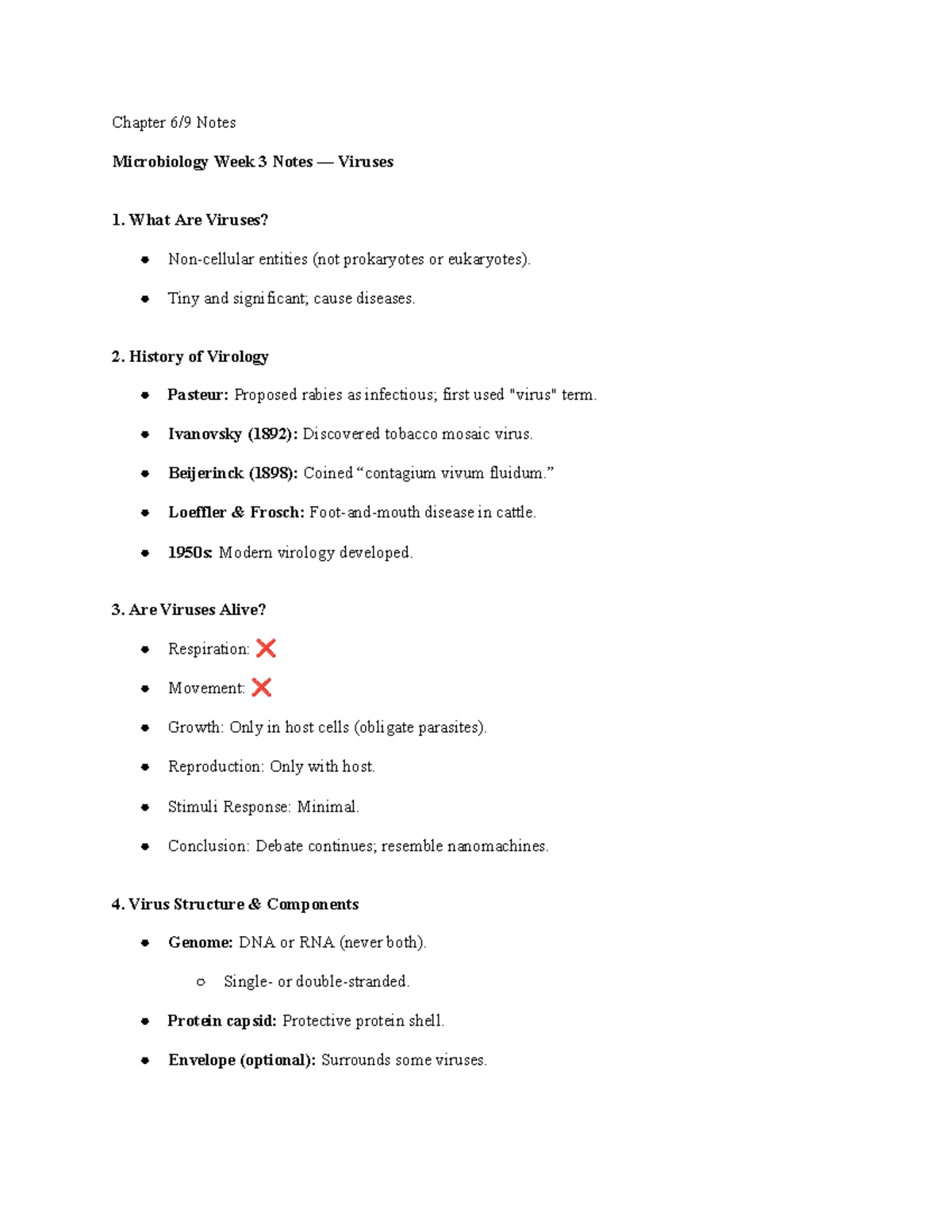 Microbiology Chapter 1 & 2 Notes: Viruses and Cell Theory - Studocu