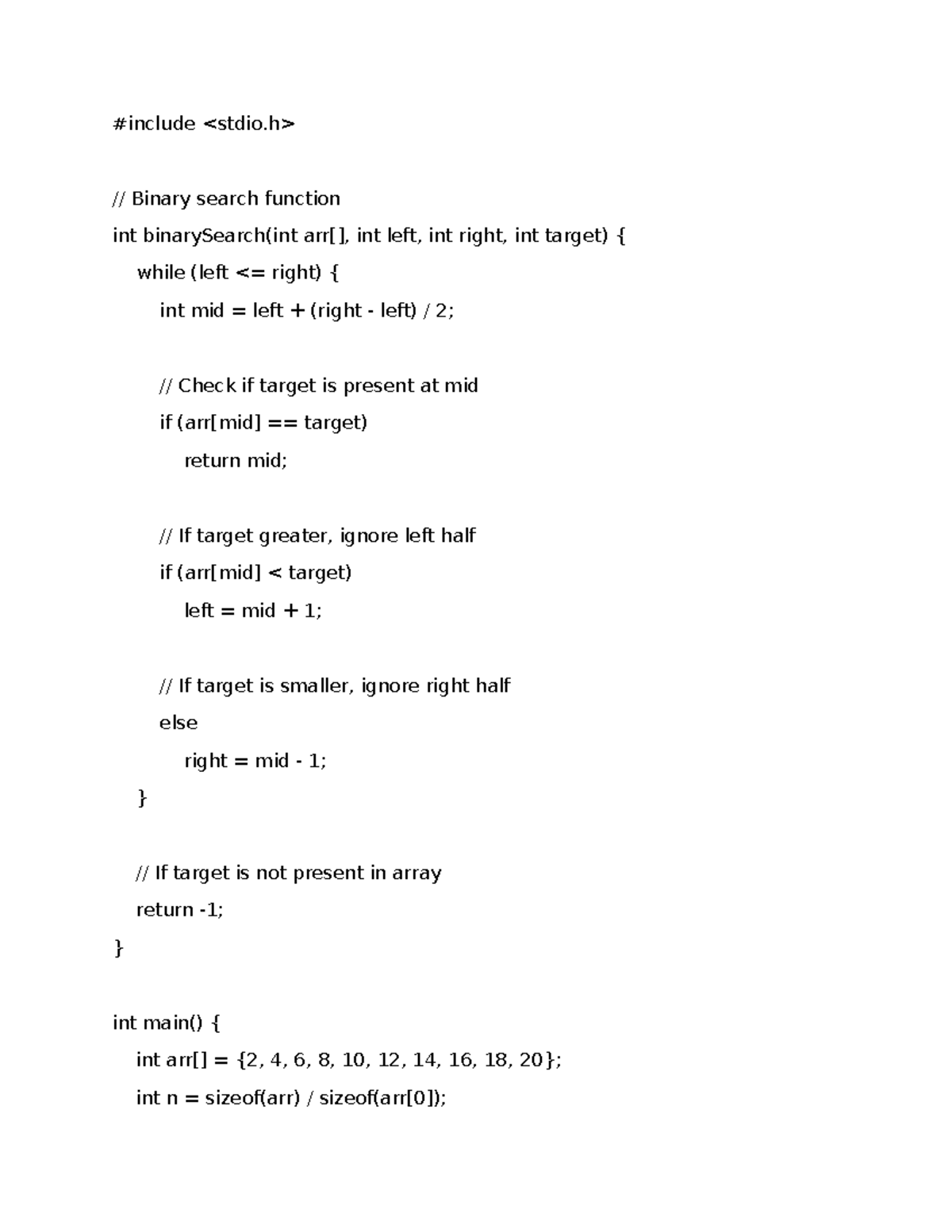 Binary search for chatgpt - #include // Binary search function int ...