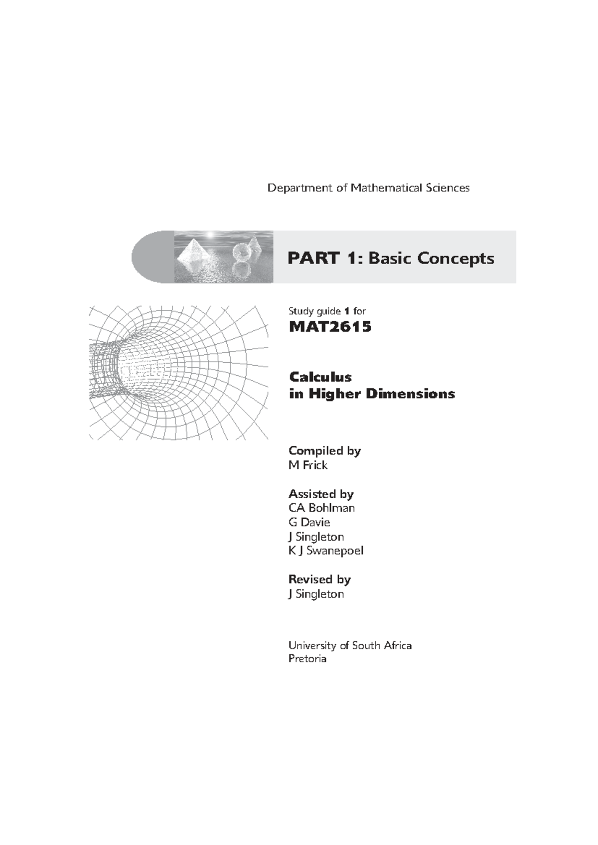 Study guide 1 for MAT2615: Basic concepts in calculus - Studocu