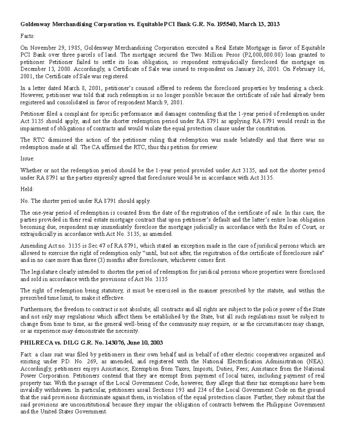 Constitutional Law Case Studies (Consti 2): Key Rulings and Analyses ...