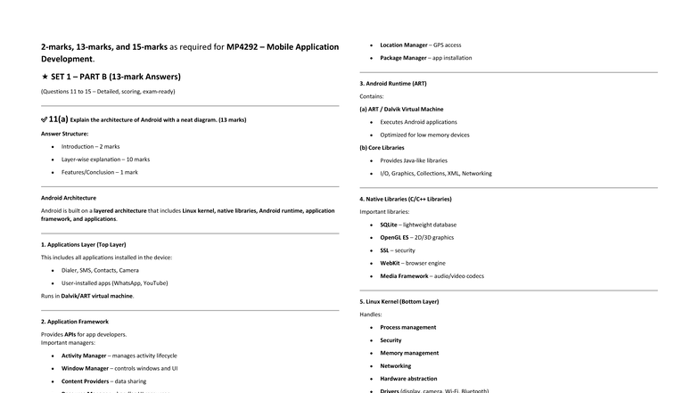 Mobile App Development MP4292 - Semester 3 Notes - Studocu
