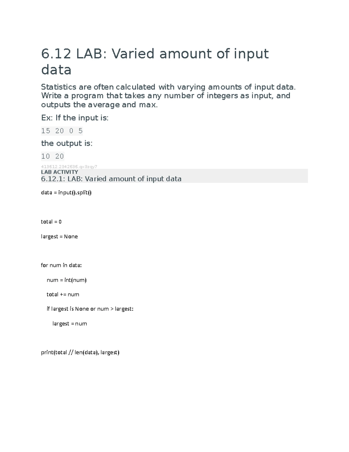 2.14 LAB: Warm up: Creating passwords - 2 LAB: Warm up: Creating ...
