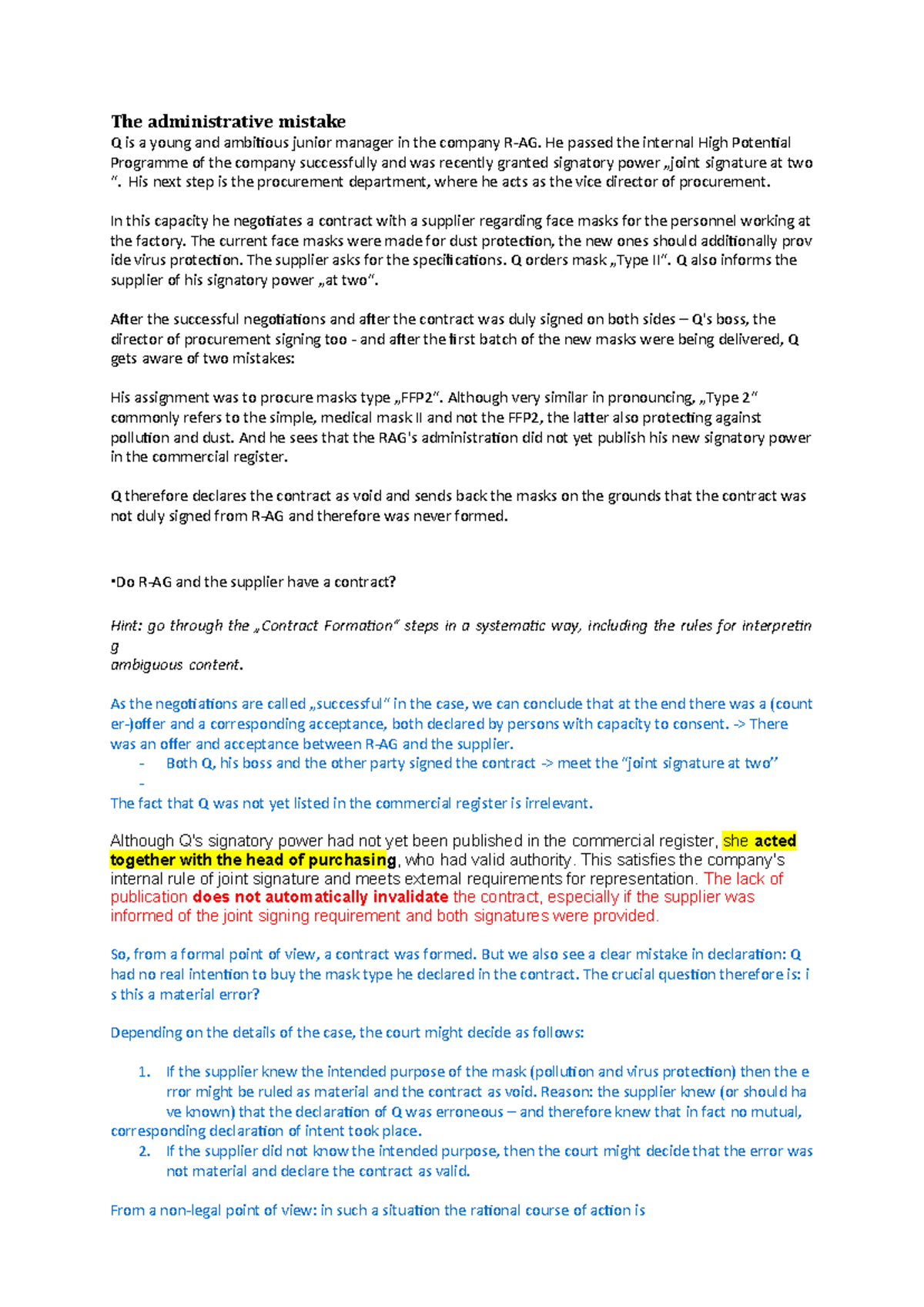 Administrative Mistake Analysis: Case Study 5b Repetition - Studocu
