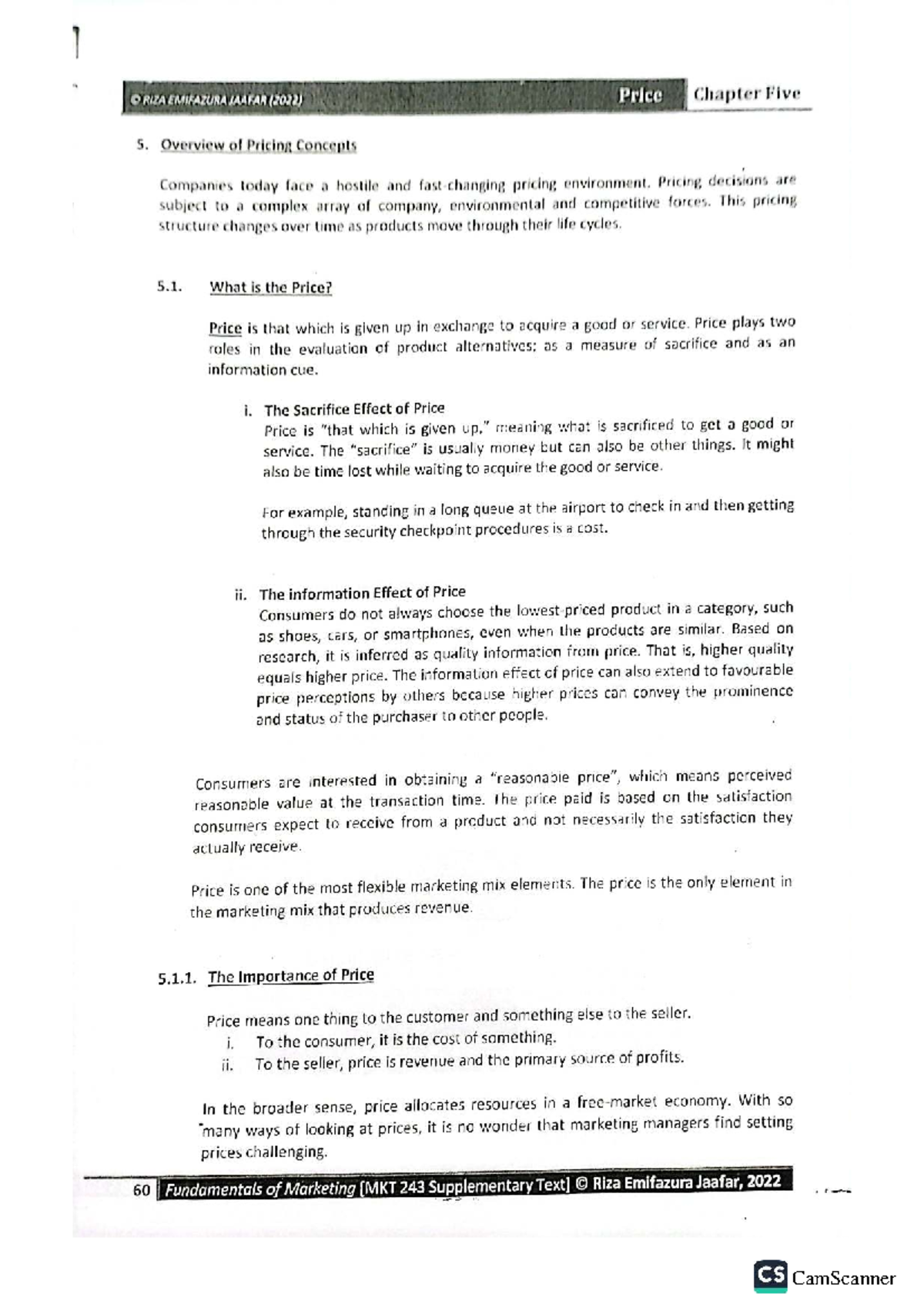 CS Ch5 - Overview of Pricing Concepts and Strategies in Marketing - Studocu
