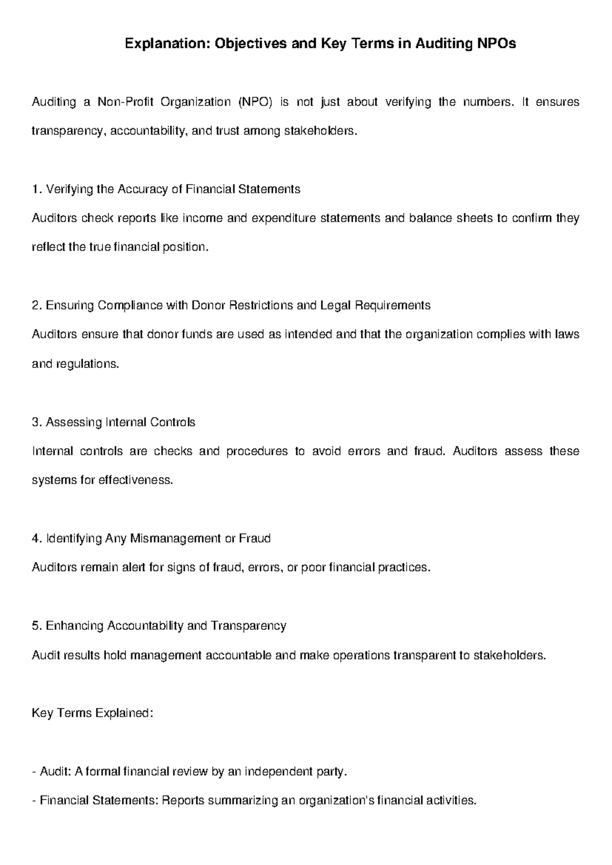 Audit Objectives for NPOs Explained: Ensuring Transparency ...