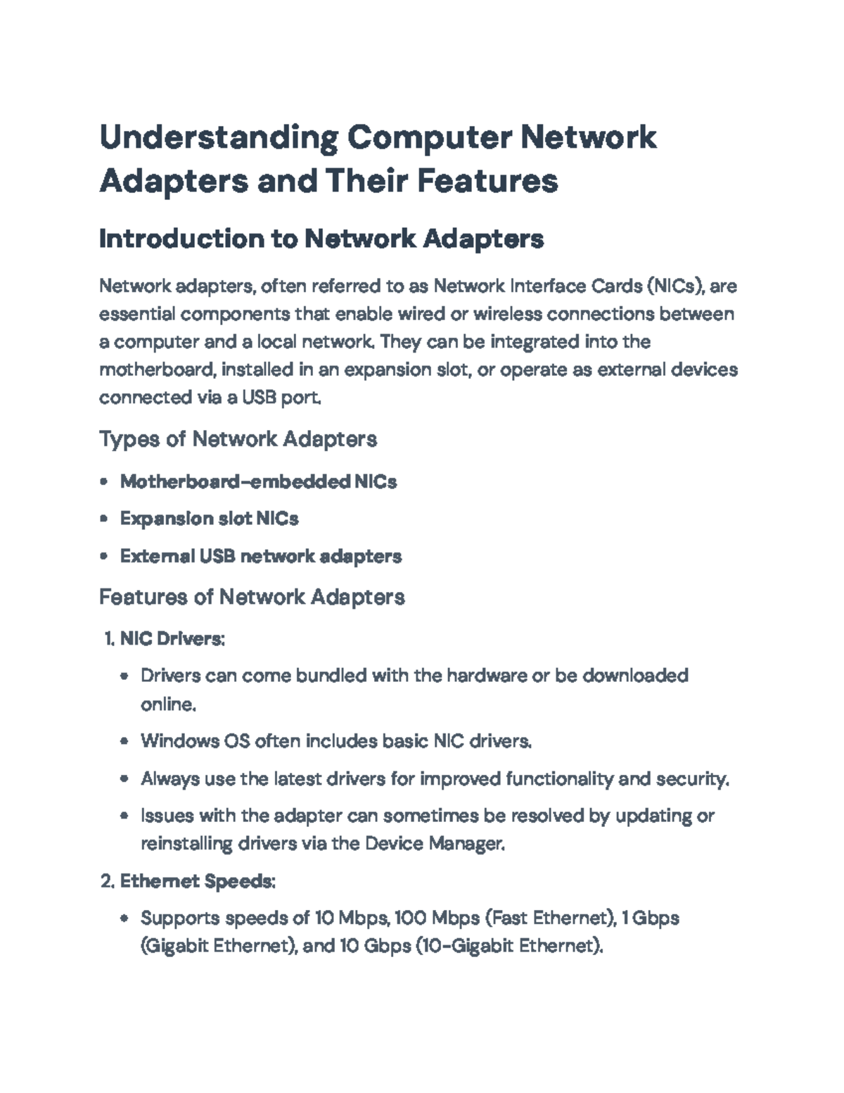 Understanding Network Adapters: Types, Features & Configurations (CS101 ...