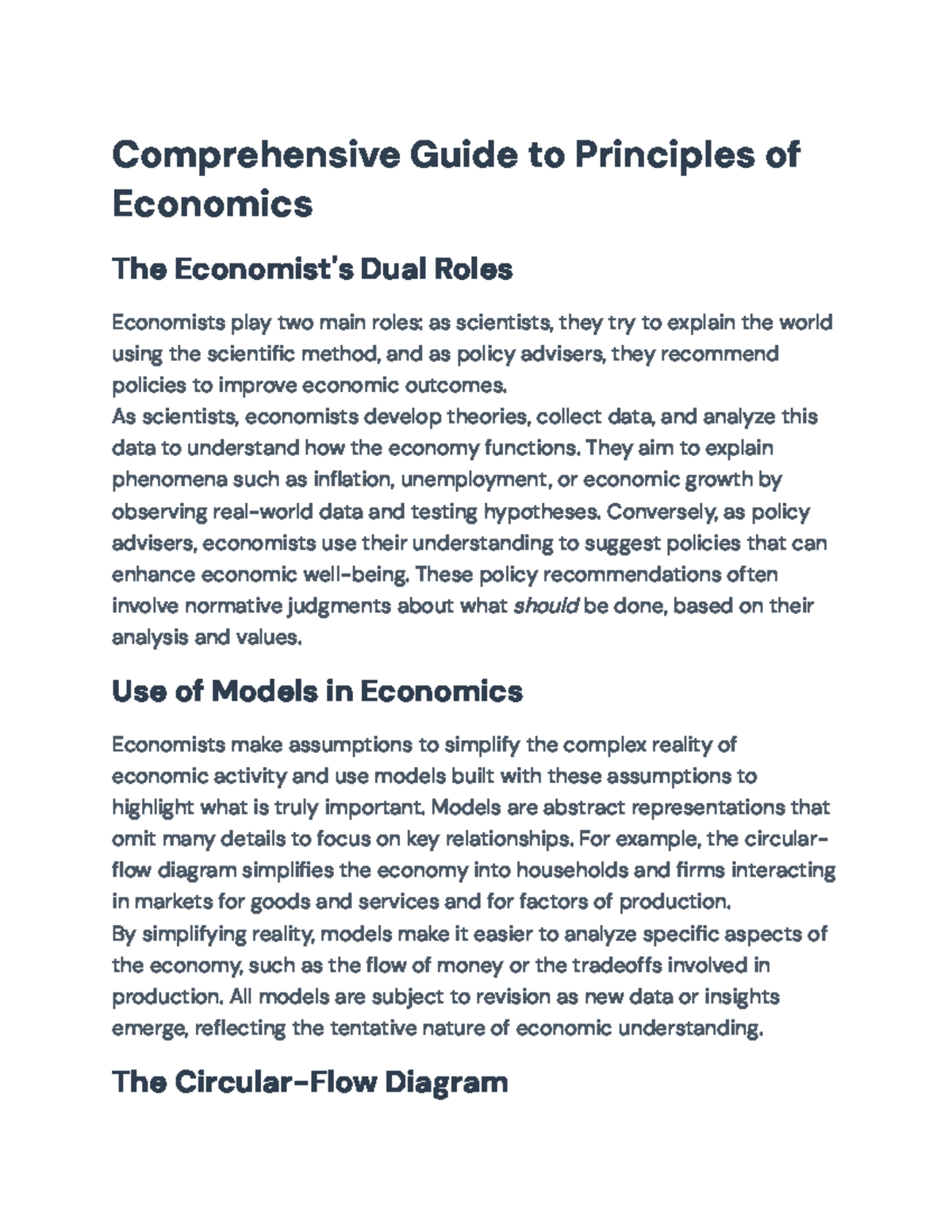 Comprehensive Guide to Economic Principles for Course ECON101 - Studocu