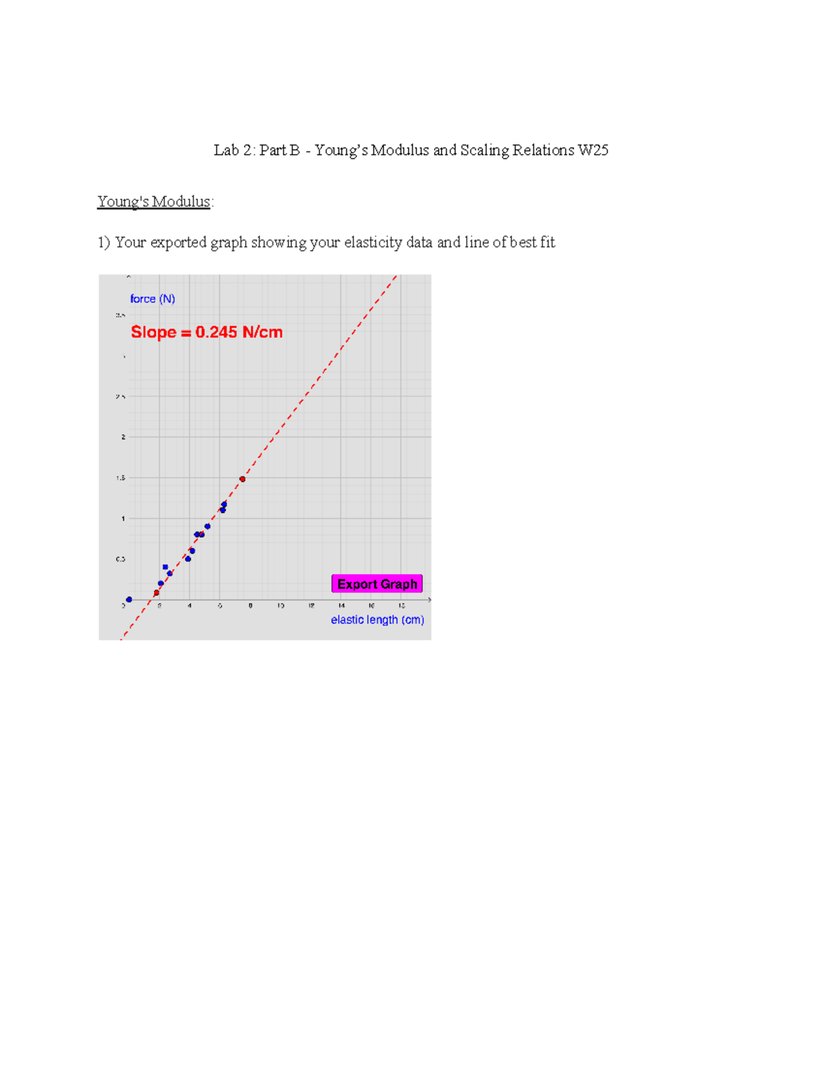 Phys1080 Lab 2 - studocu - Lab 2: Part B - Young’s Modulus and Scaling ...