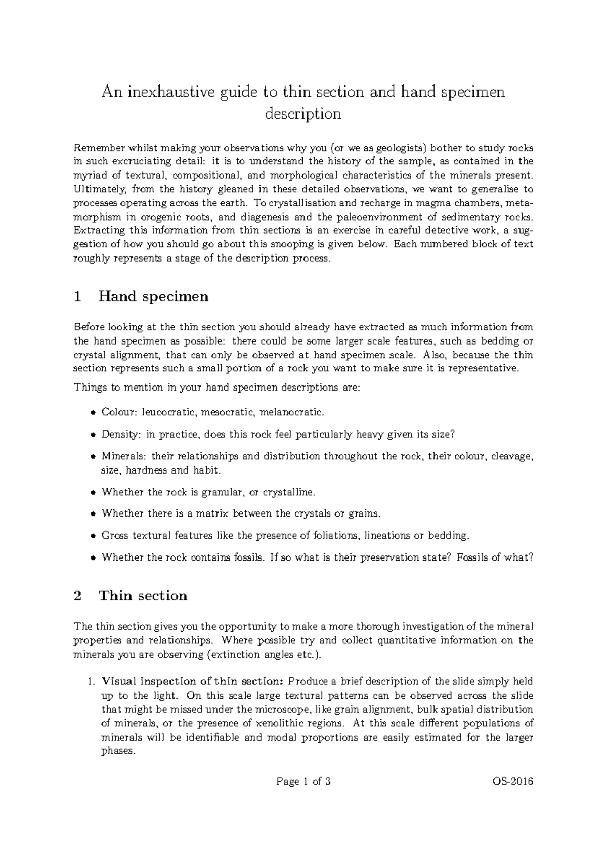 Thin Section Analysis of Minerals: A Comprehensive Guide - Studocu
