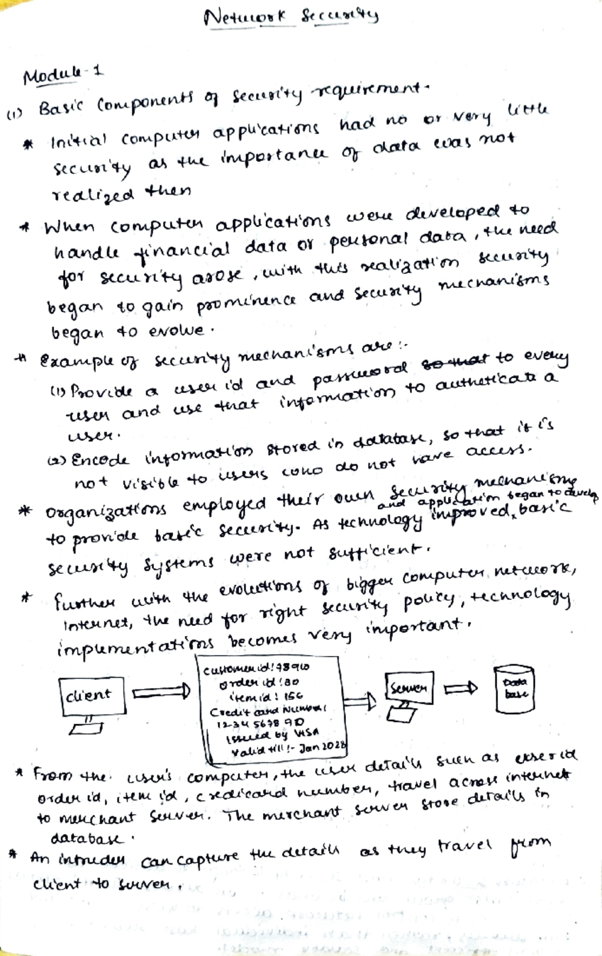 NS MOD 1 - Network security notes - () Modua- Basie Conaponent Seeuyty ...