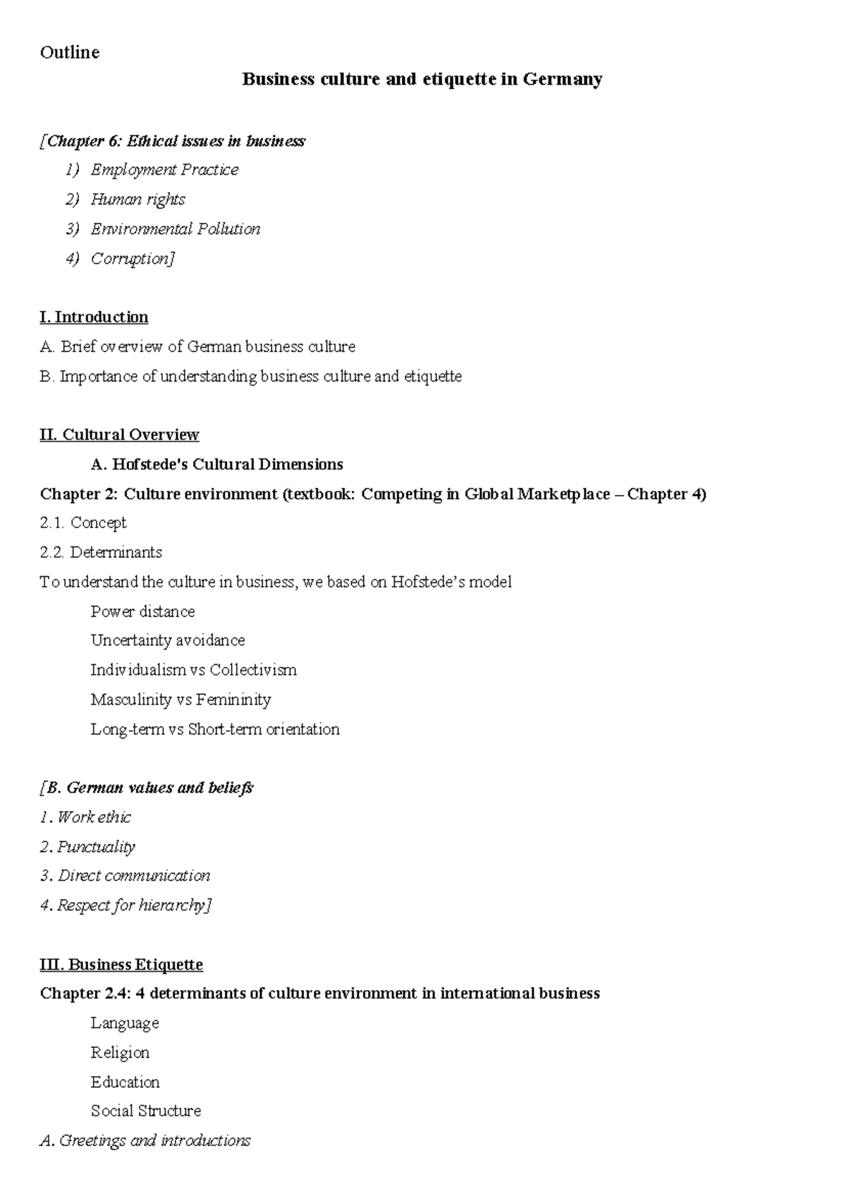 [kdoe 307] FTUers - 101 - Outline Business culture and etiquette in ...