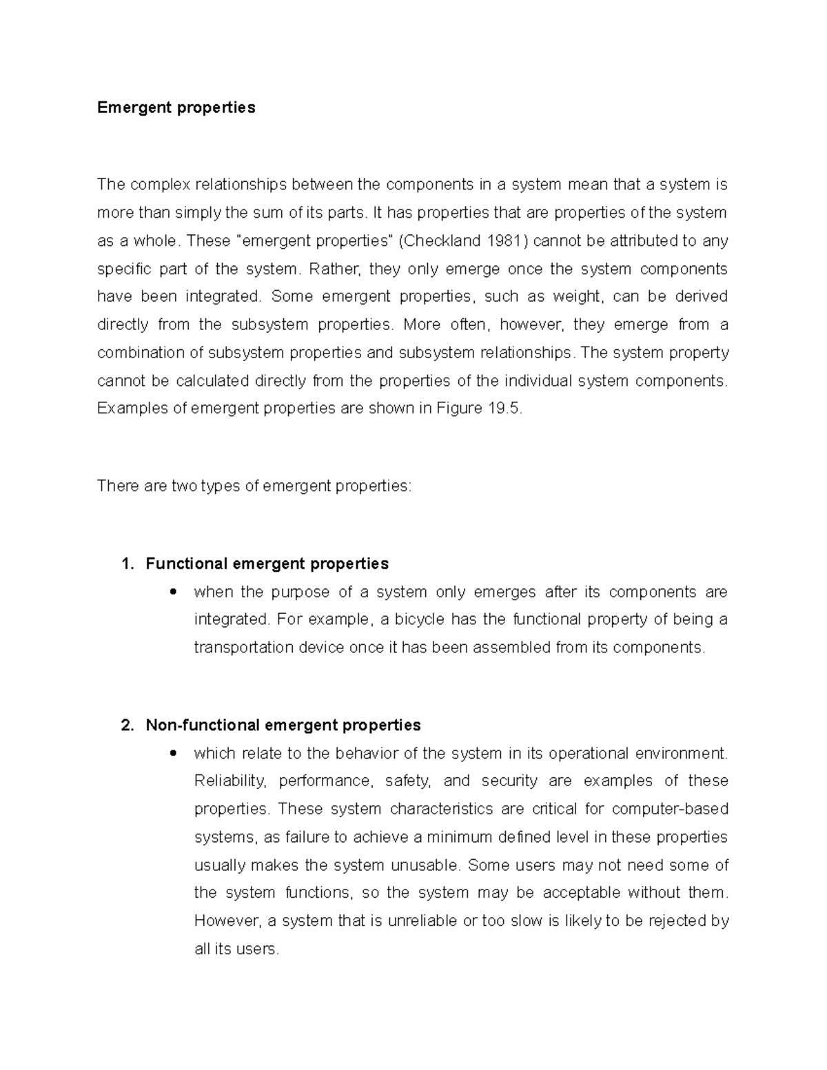 Emergent Properties: Functional & Non-Functional Aspects in Systems ...