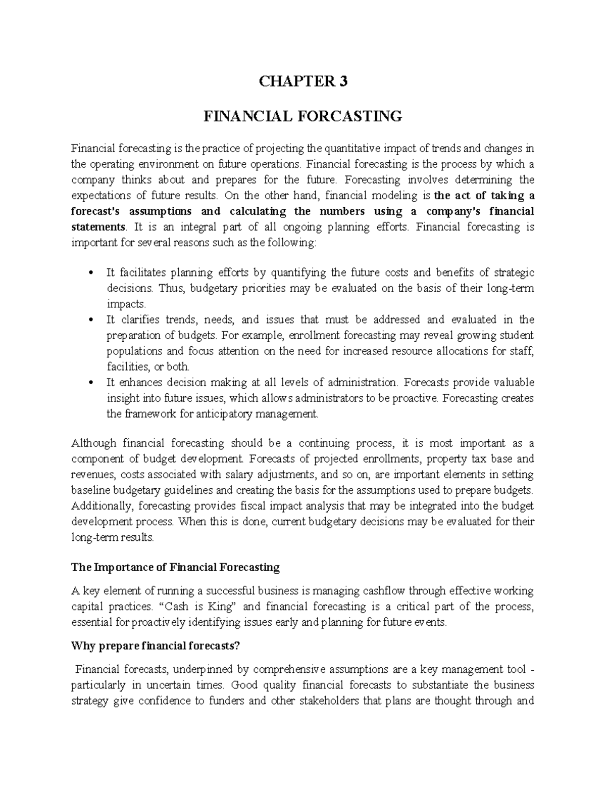 Chapter 3 - Financial Management II course note - CHAPTER 3 FINANCIAL ...