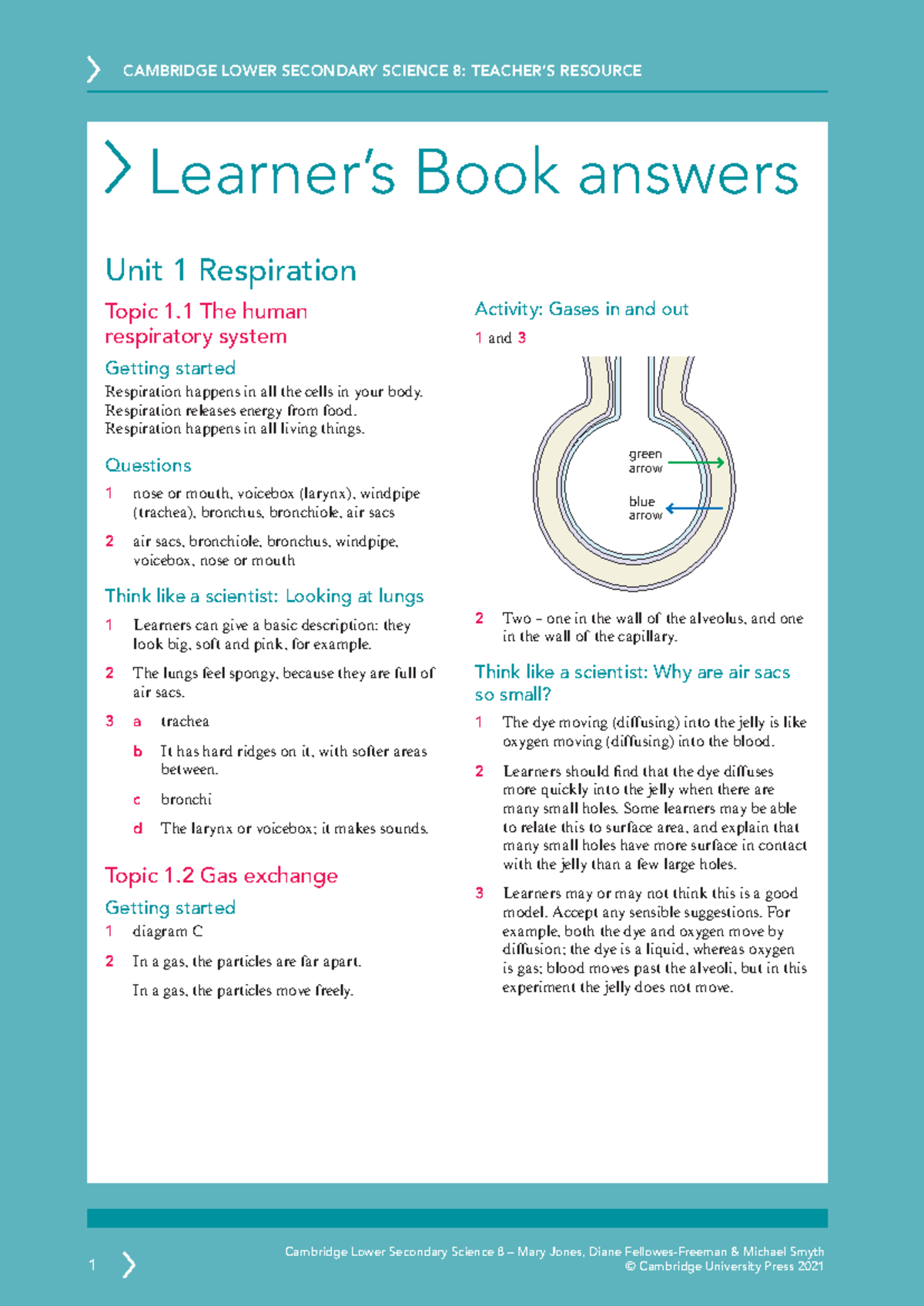 Science 8 (Cambridge) Learner's Book Answers: Unit Insights and ...