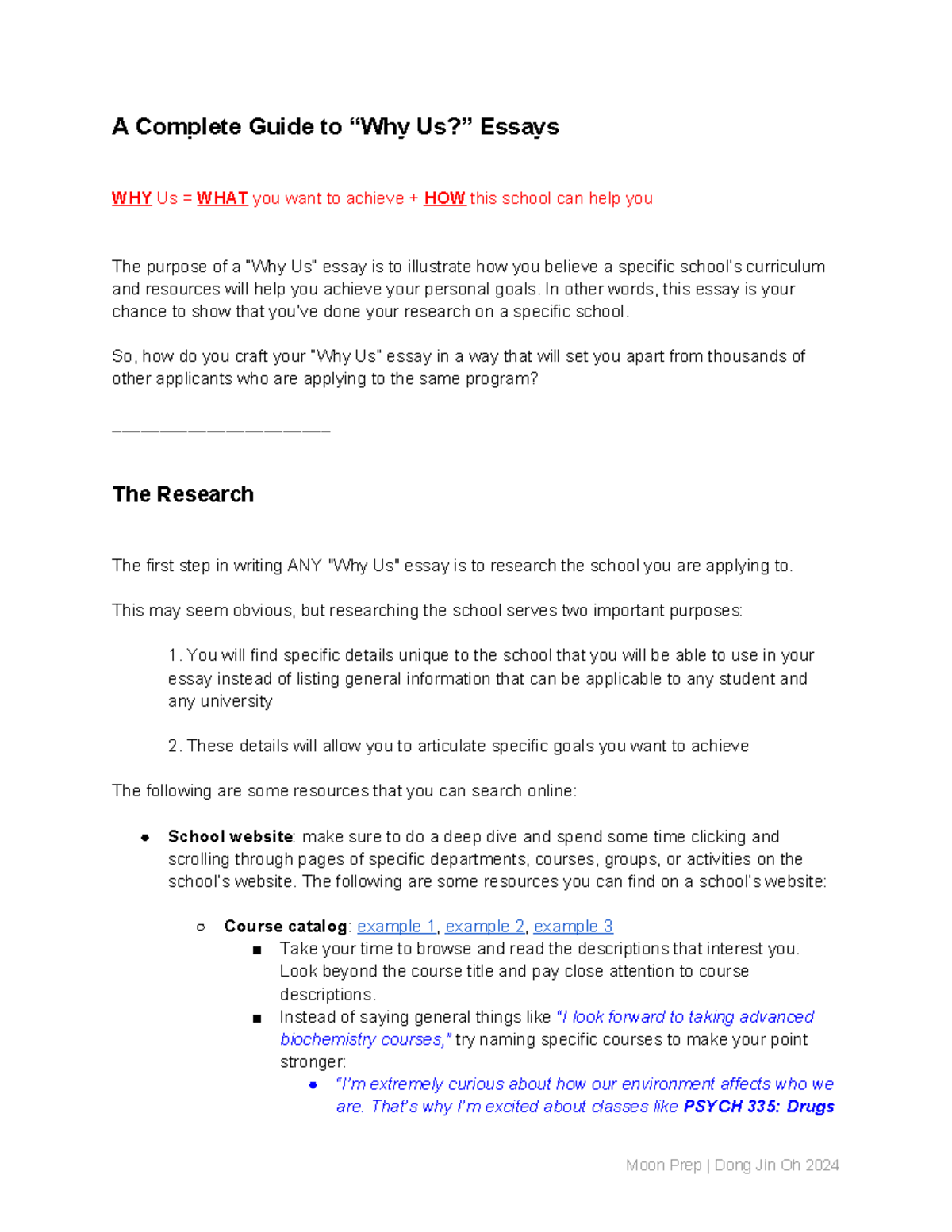 Why Us Essay Guide: Crafting Your Unique Application - Studocu