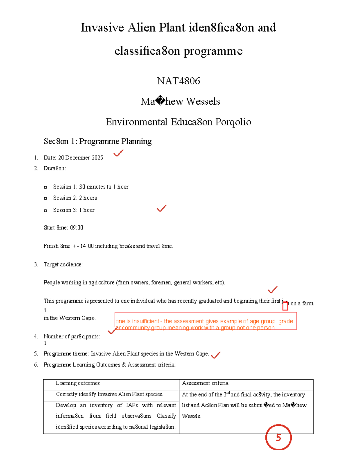 Invasive Alien Plant Identification & Classification Program NAT4806 ...