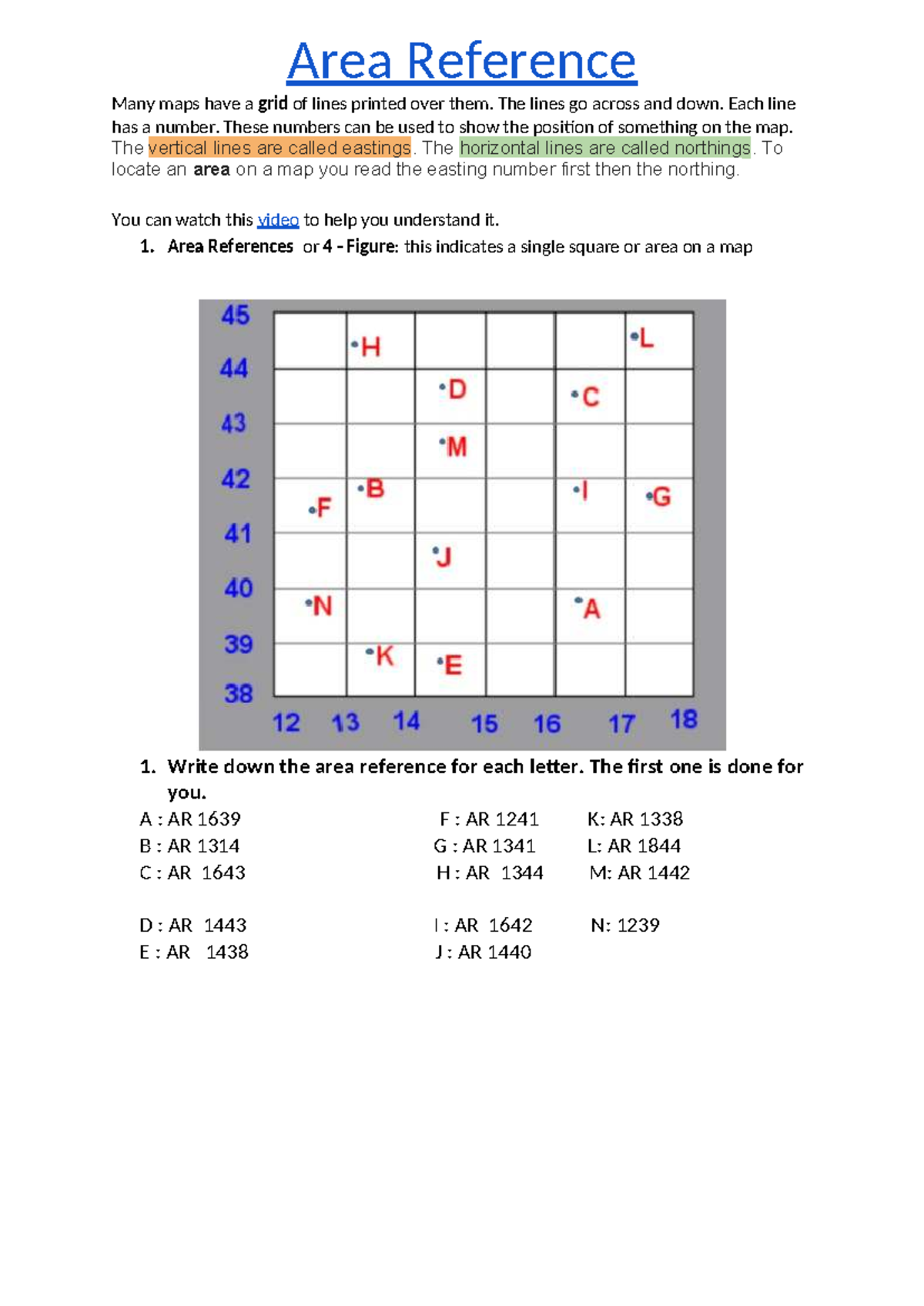 1.4 Grid and Area Reference: Understanding Map Coordinates and ...