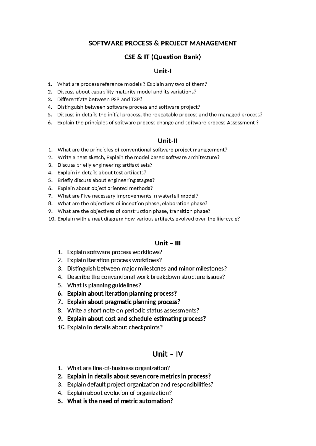 SPPM CSE IT (Question Bank) - Software Process Project Management Notes ...