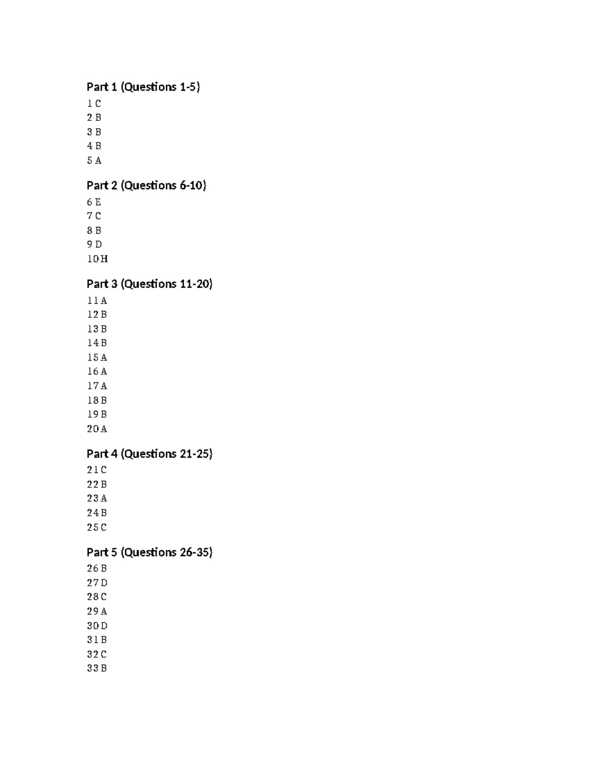 Test 1 Answers: Short Responses and Writing Samples - Studocu