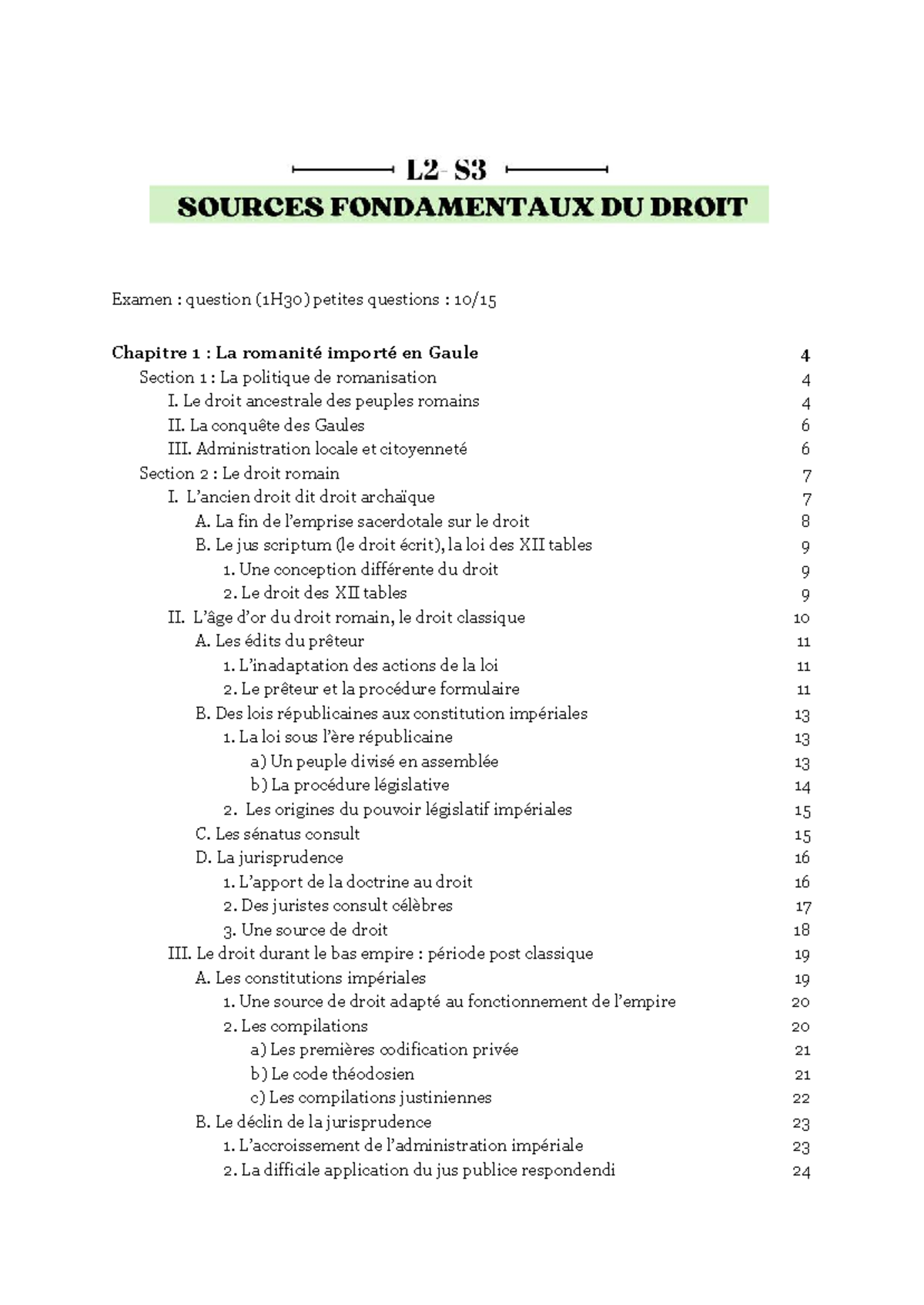 Sources fondamentales du droit - L2 S3 : Examen et Analyse des ...