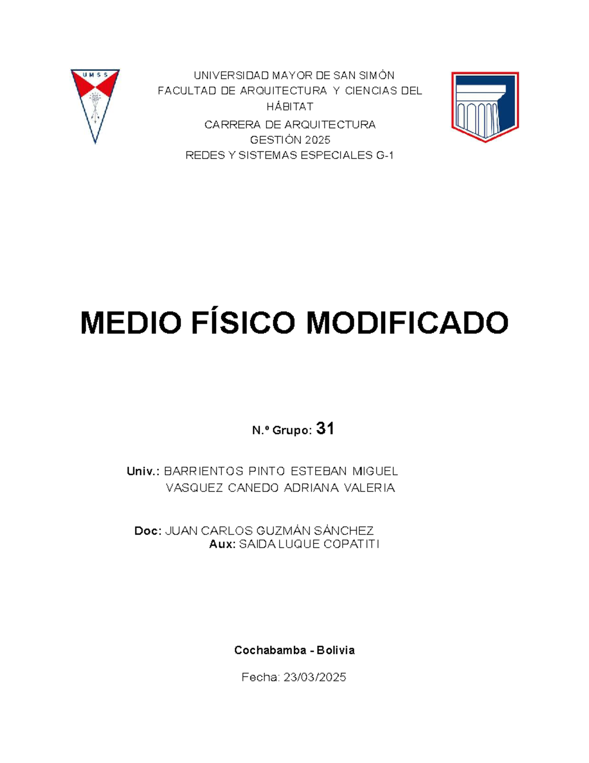 Medio Físico Modificado - Grupo 31 - Arquitectura 2025 - Studocu