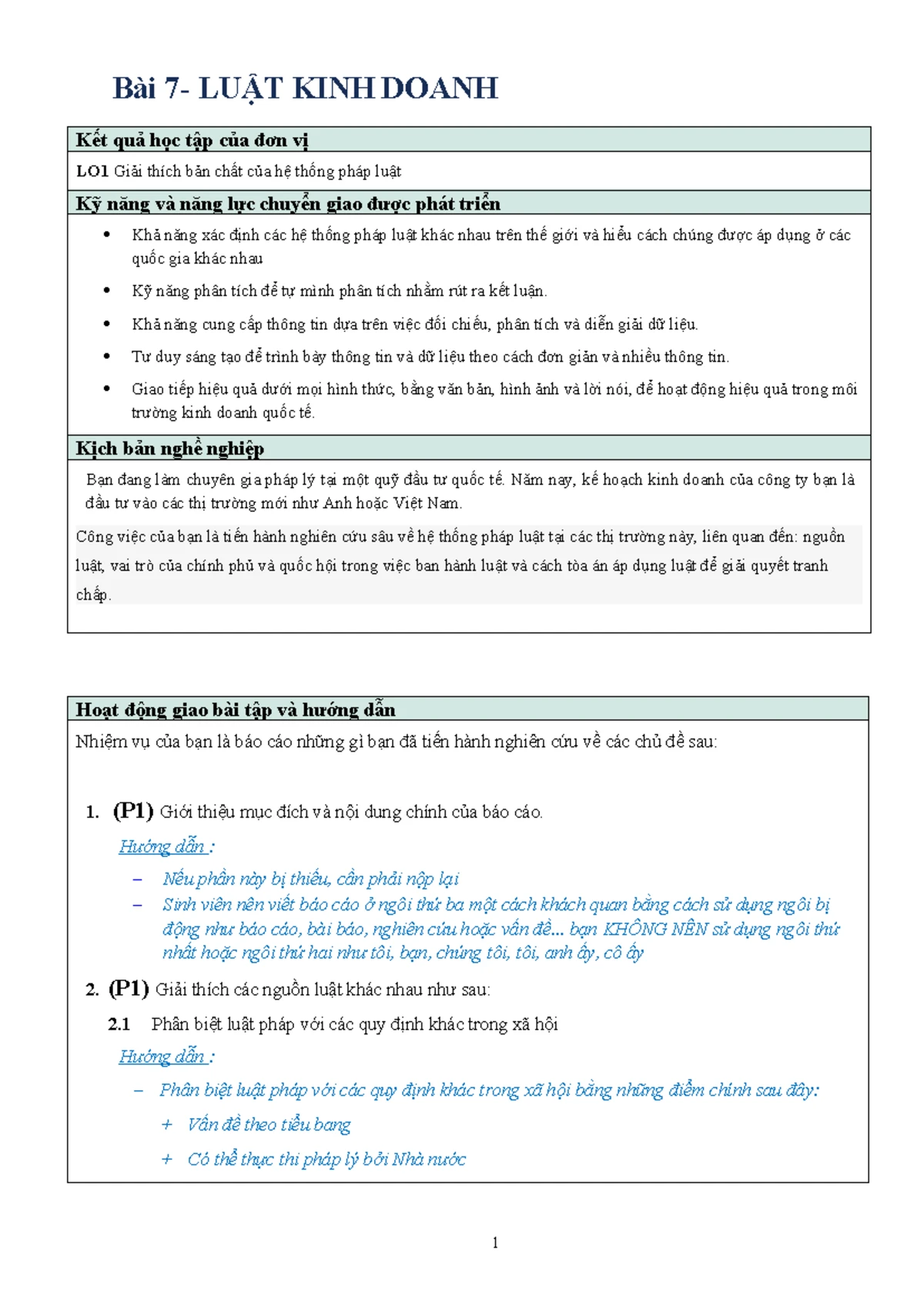 736 BTEC HN Business Law Assignment 1 Brief: Understanding the Legal ...