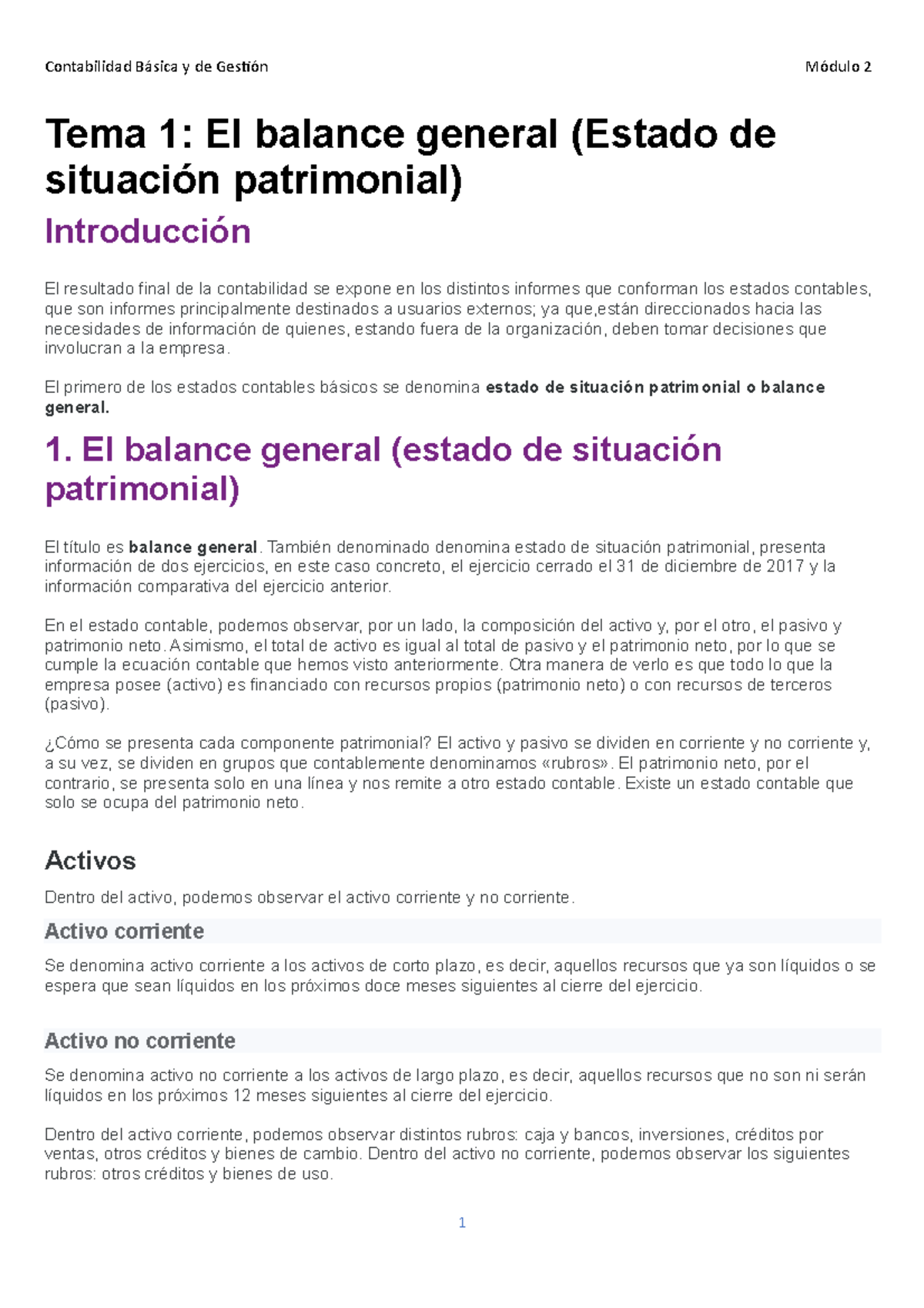 Contabilidad Módulo 2: Estado de Situación Patrimonial y Resultados ...
