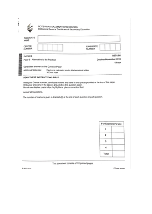 SDA Revision KIT - Past papers - 1 BOTSWANA EXAMINATIONS COUNCIL ...