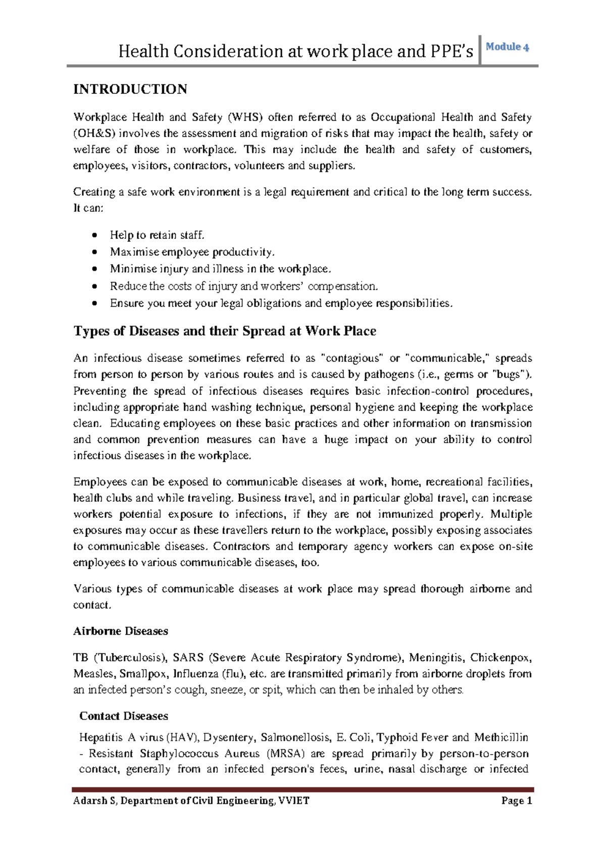 NTS OSHA MOD 4 - Comprehensive Workplace Health & Safety Notes - Studocu