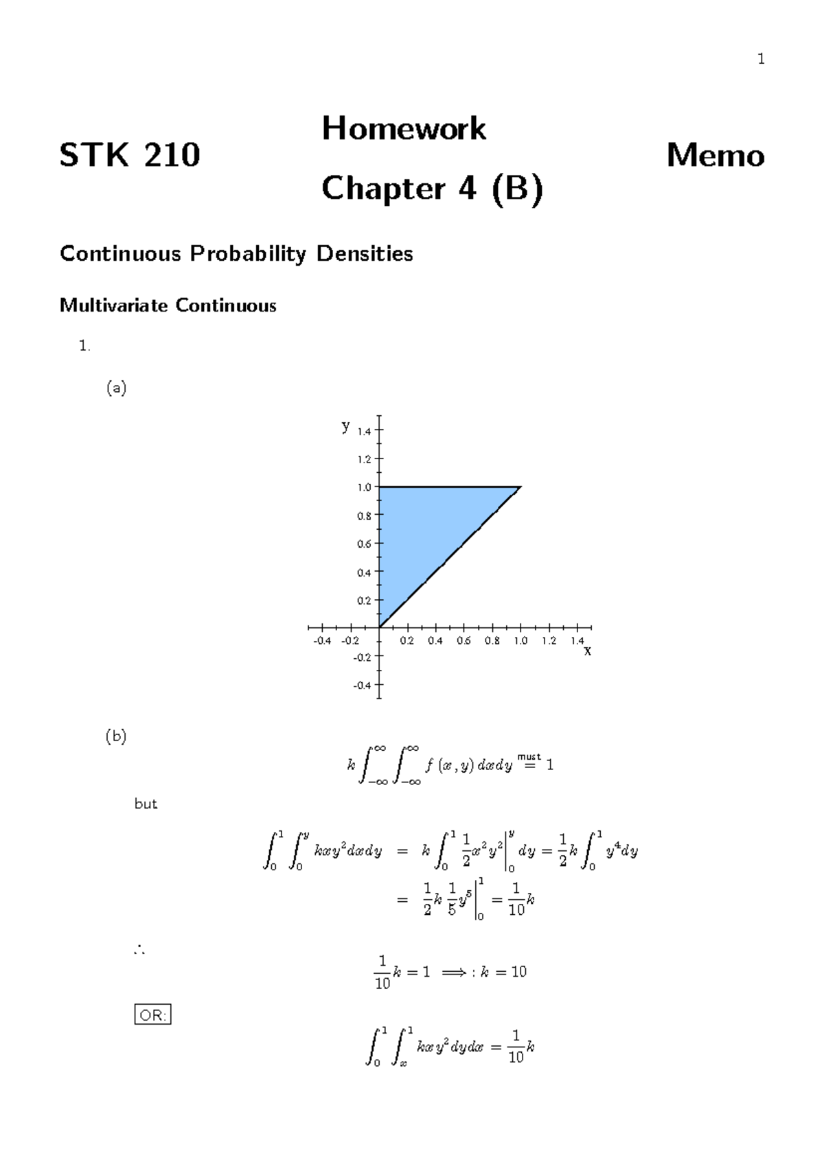 STK 210 Continuous Probability Density Practice Questions Memo - Studocu