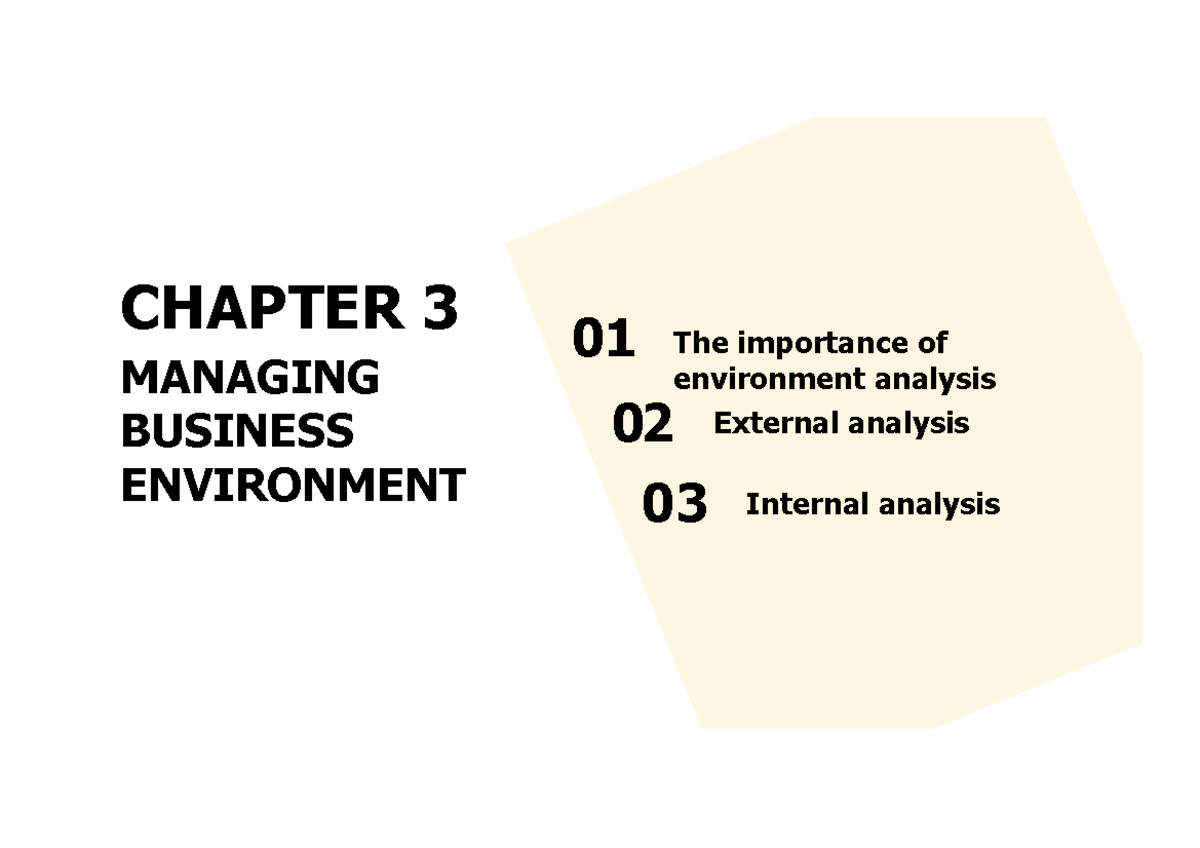 Chapter 3 - Managing Business Environment Analysis - Studocu