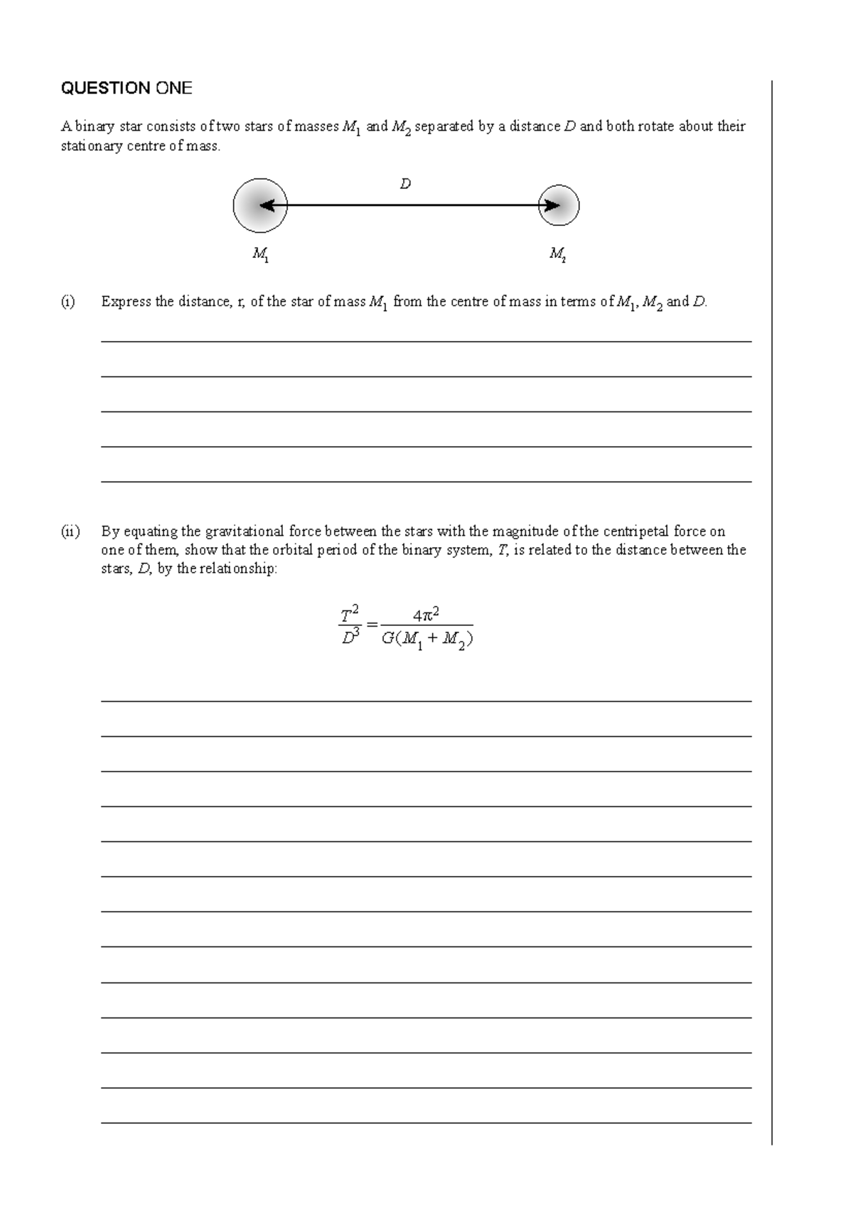 TOPT A-Level Physics: Gravity Question Paper - Studocu
